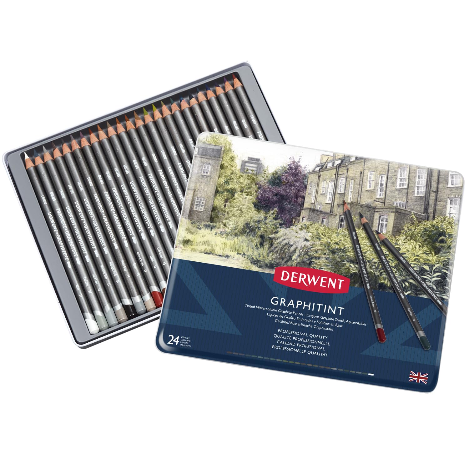 Derwent Set 24 Matite Acquerellabili in Grafite Colorata