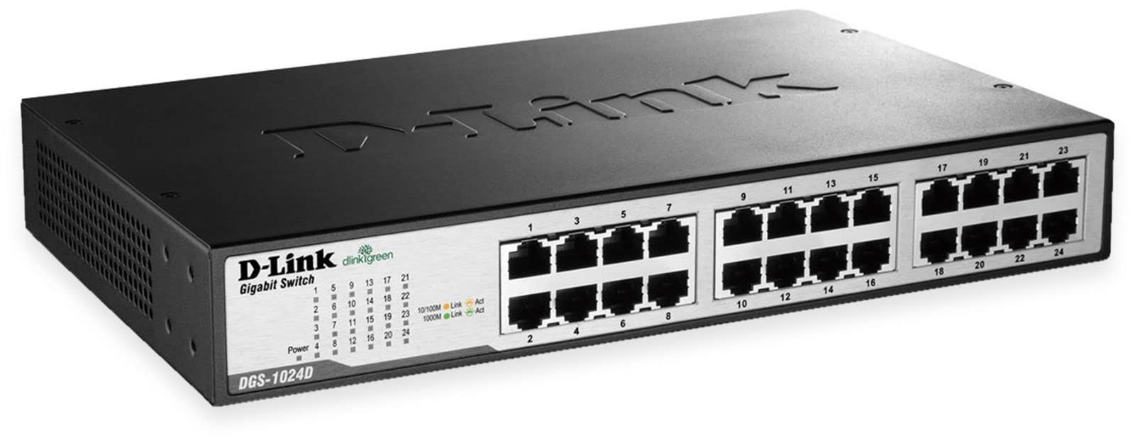 D-Link DGS-1024D Switch 24 Porte Gigabit, Nero/Antracite