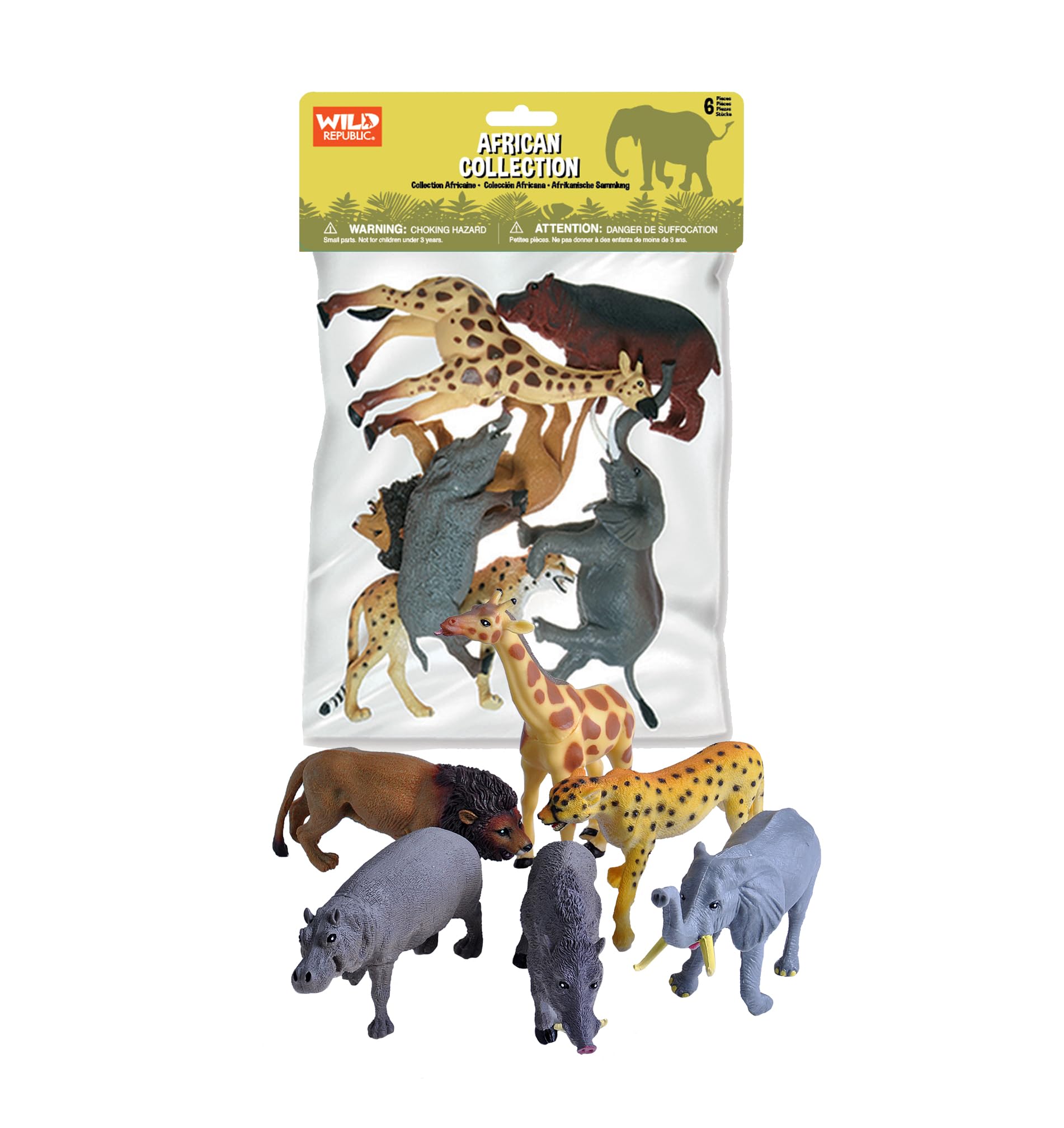 Wild Republic 64003 - Animali africani, confezione da 6