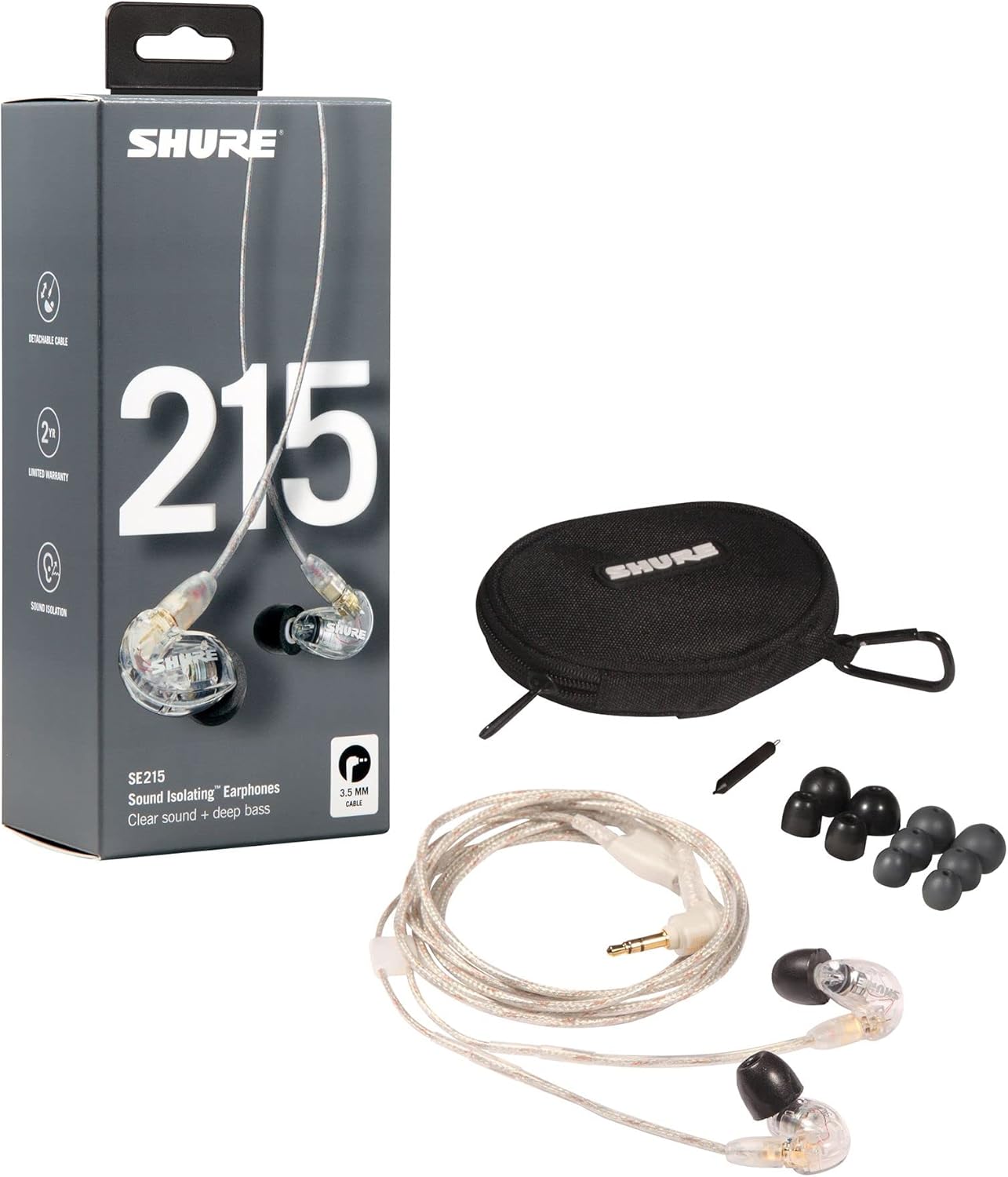 Shure SE215-CL Trasparente Intraurale cuffia - immagine 2