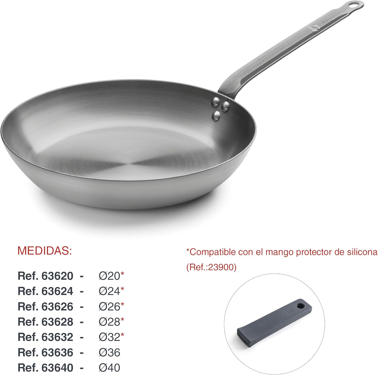 Lacor, Padella in ferro, 36 cm - immagine 3