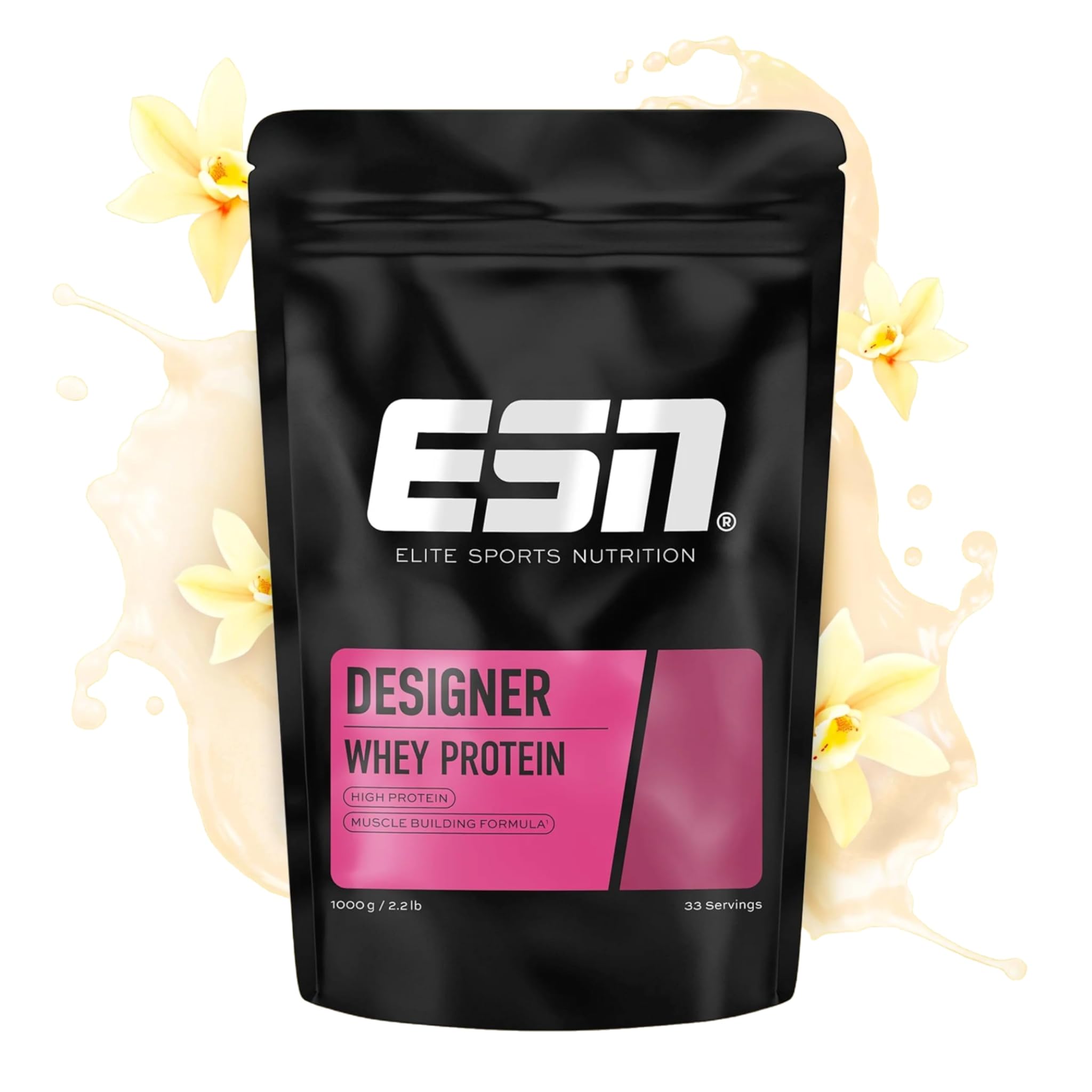 ESN Designer Whey Protein, Vaniglia, 1000 g - Proteine in Polvere per lo Sviluppo e il Recupero Muscolare