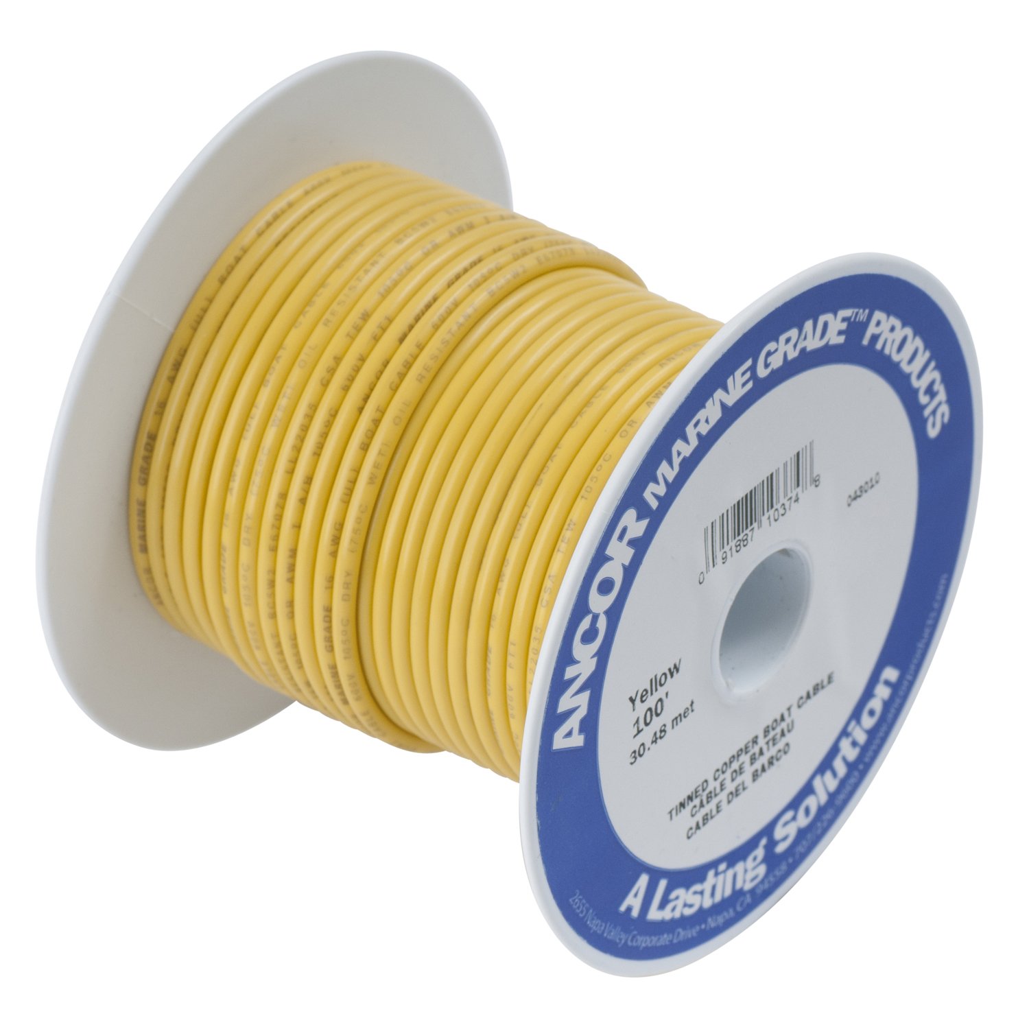 Ancor TINNED Copper Wire 16AWG (1MM²) Yellow 1000FT