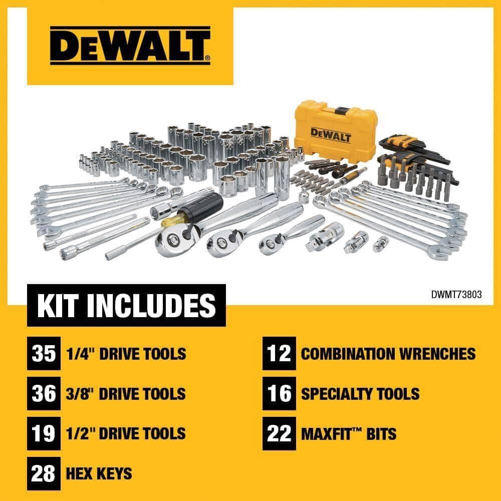 DEWALT DWMT73803 - Kit attrezzi meccanici e bussole, 168 pezzi - immagine 4