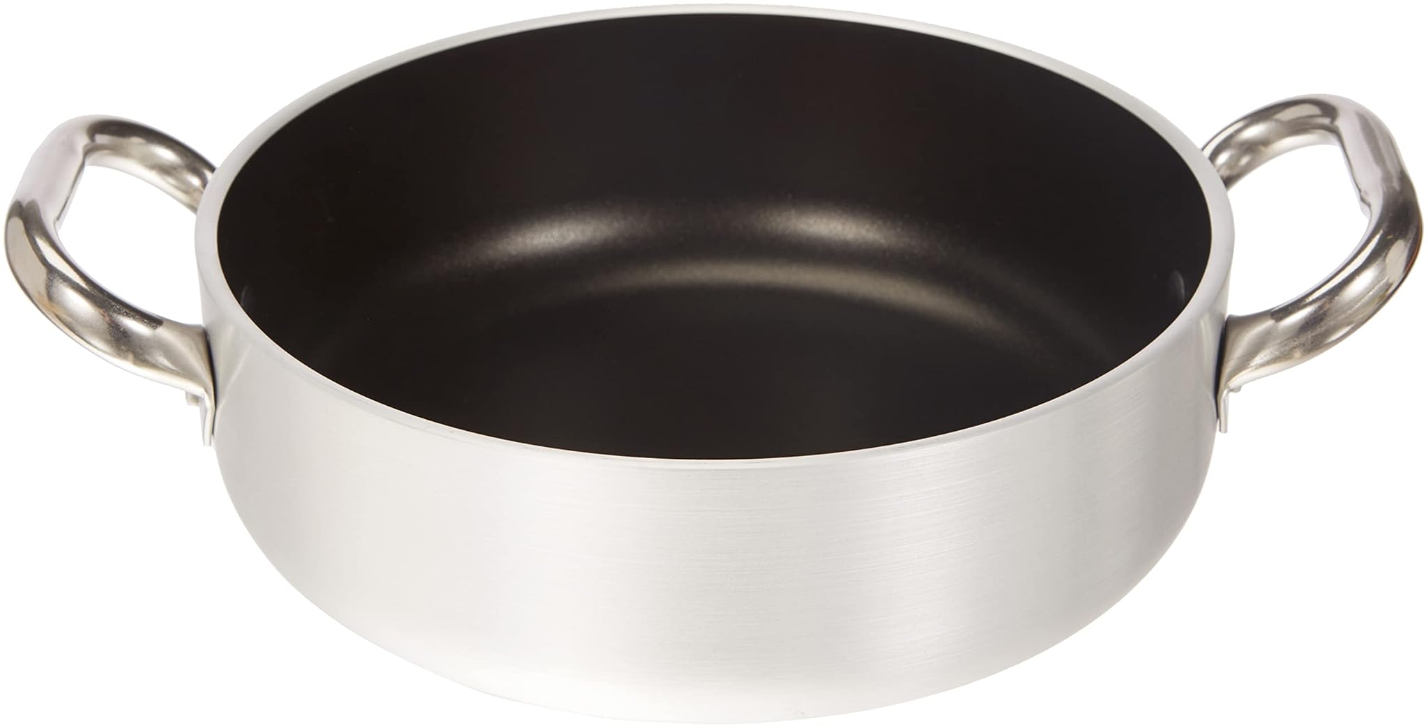 Pentole Agnelli Casseruola Bassa con Maniglie 24cm, Argento