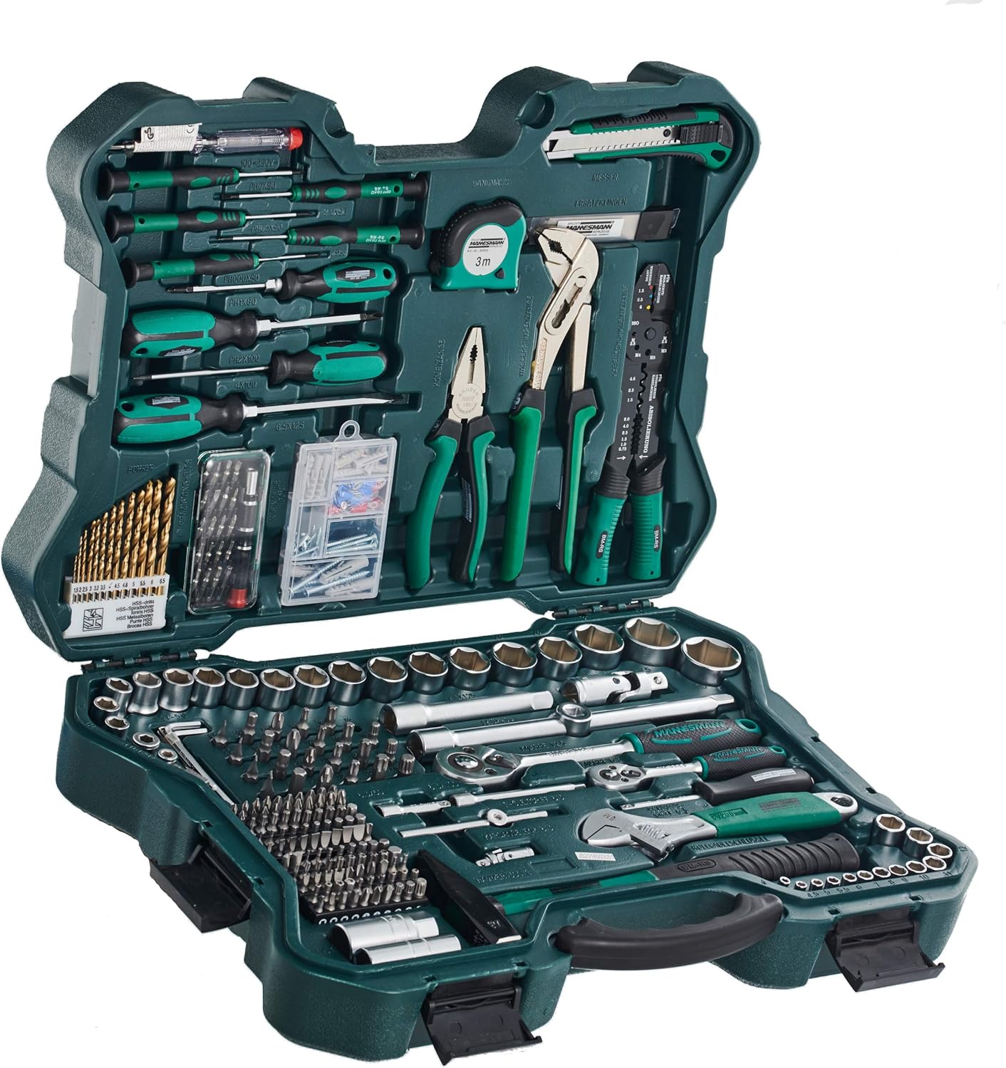 Mannesmann - M29088 – Set chiavi a tubo e attrezzi, 303 pz.