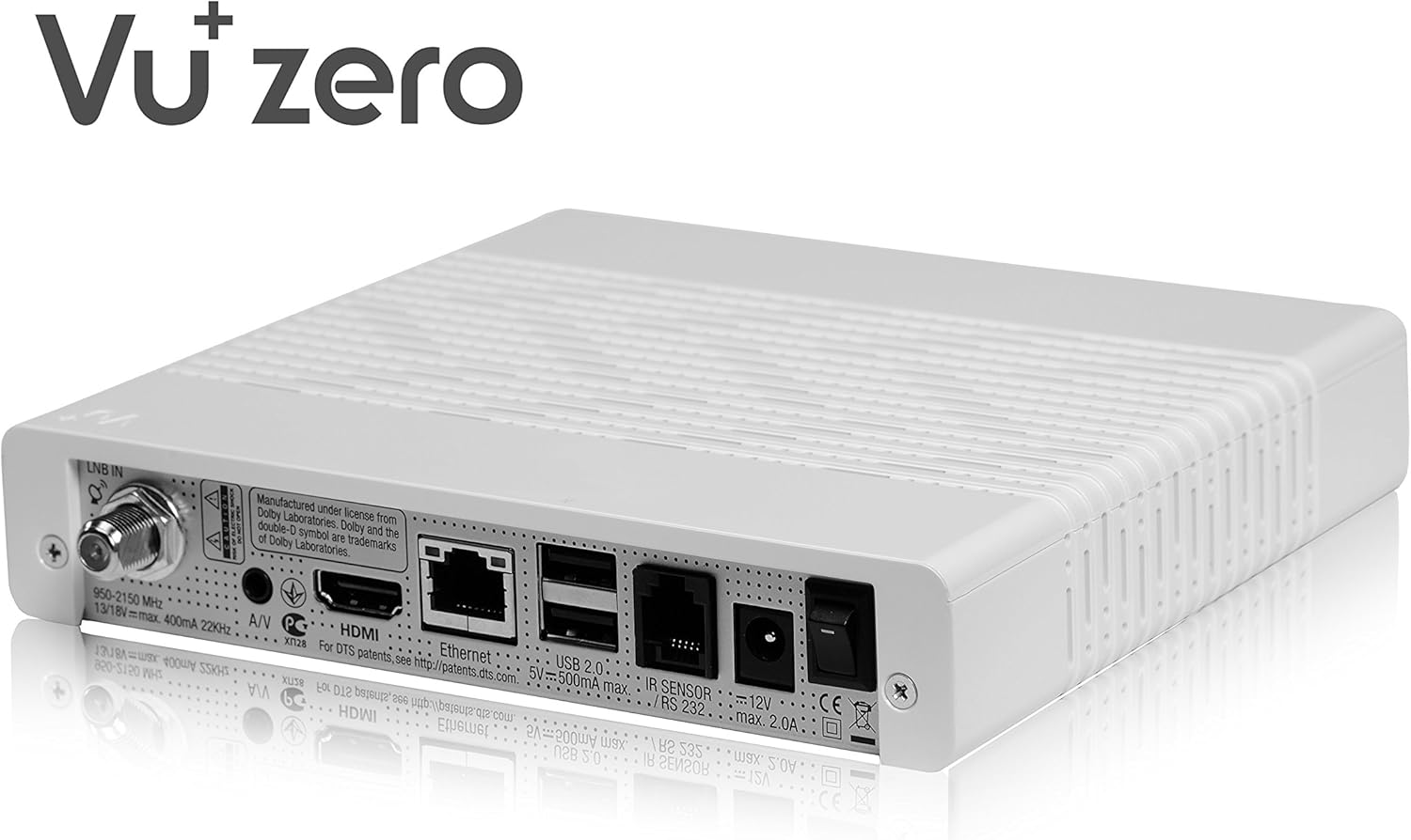 VU+® ZERO 1x DVB-S2 Tuner weiß Full HD 1080p Linux Receiver - immagine 3