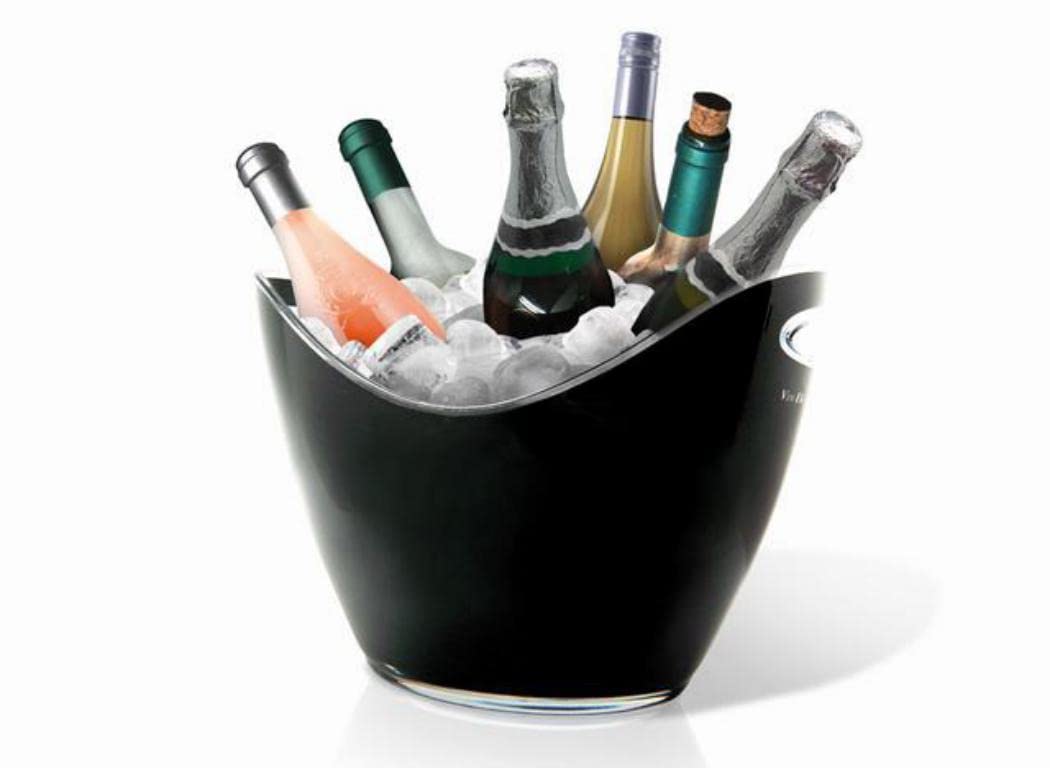 Vin Bouquet FIE 007 Secchiello Portaghiaccio per 6 Bottiglie, Nero