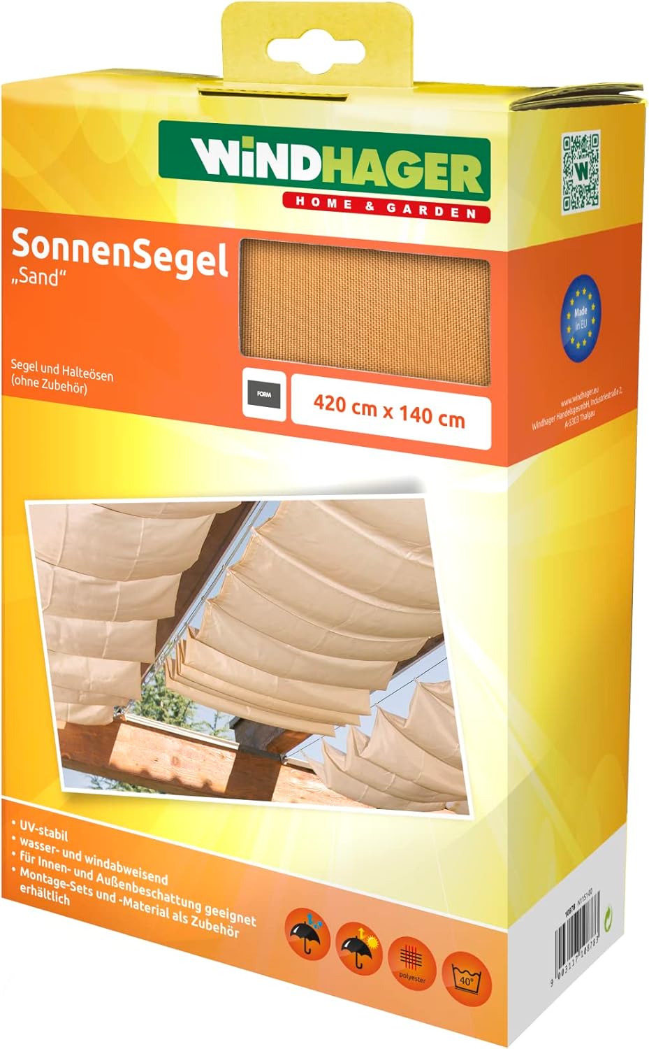 Windhager Tenda Vela Parasole 420x140cm, Beige