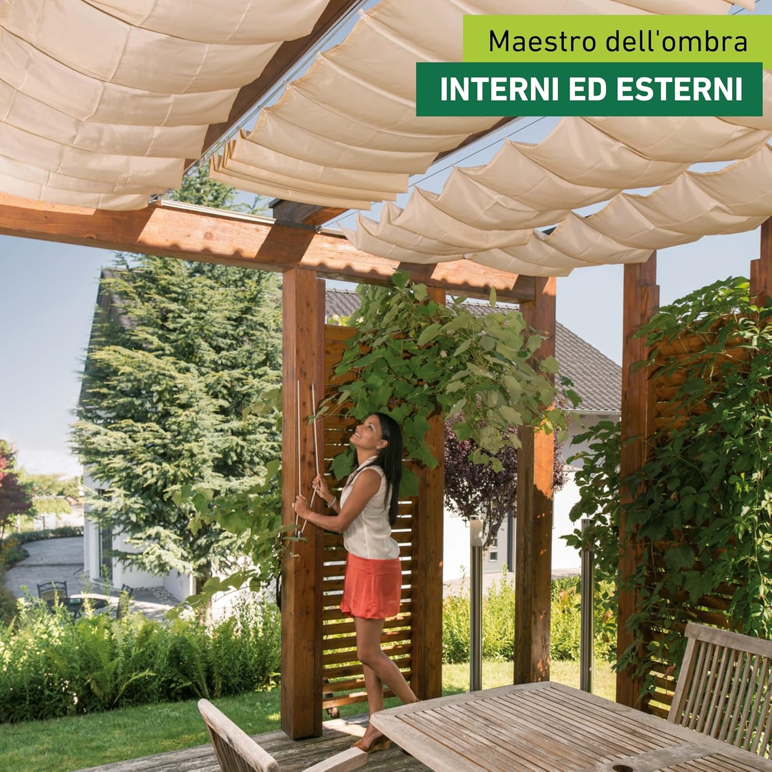 Windhager Tenda Vela Parasole 420x140cm, Beige - immagine 2