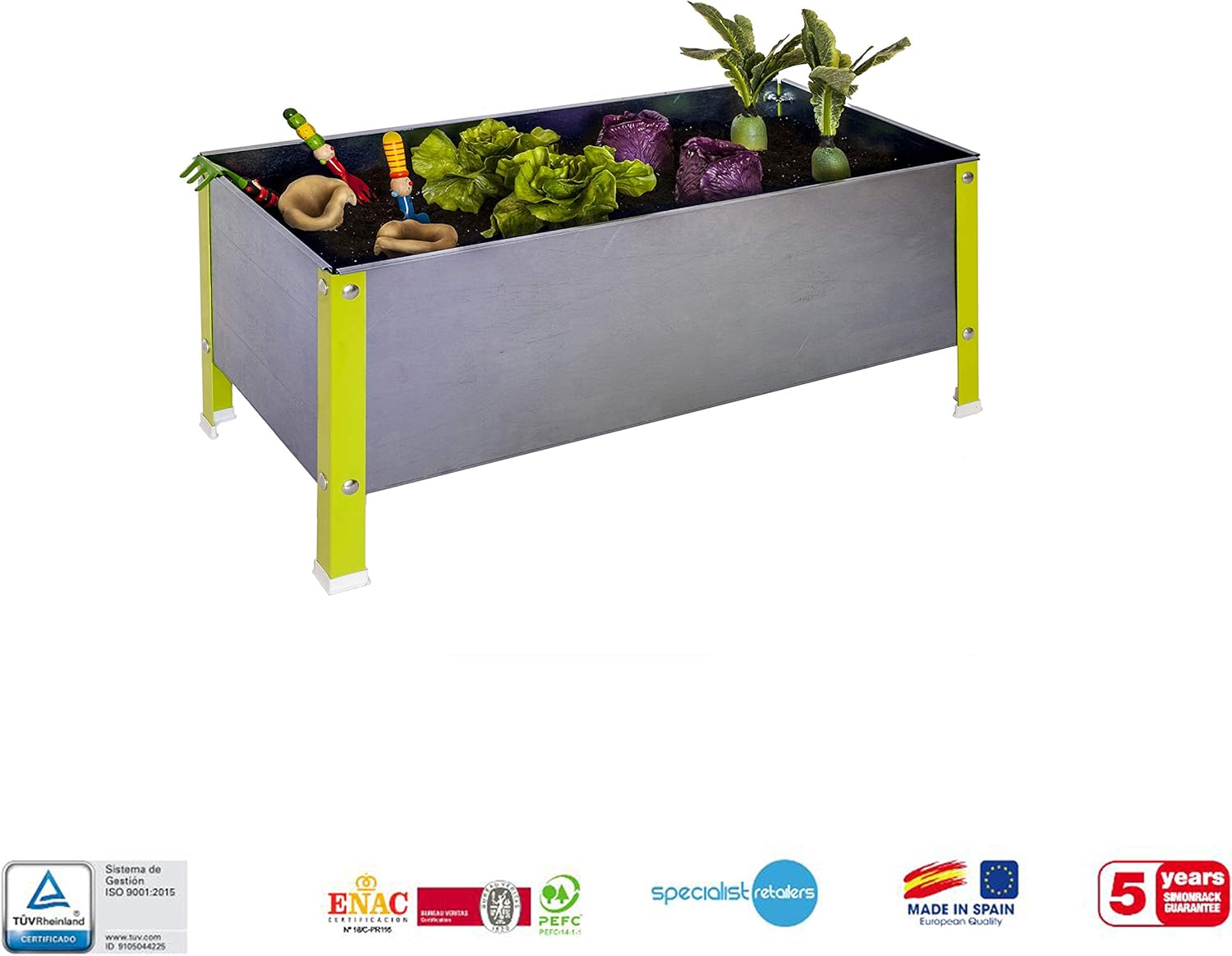 Simon Rack Orto Urbano Metallico 150L, Verde/Galva - immagine 8