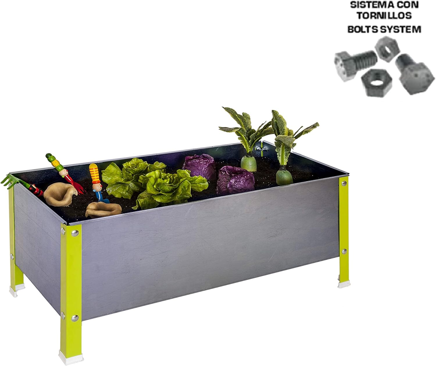 Simon Rack Orto Urbano Metallico 150L, Verde/Galva - immagine 9