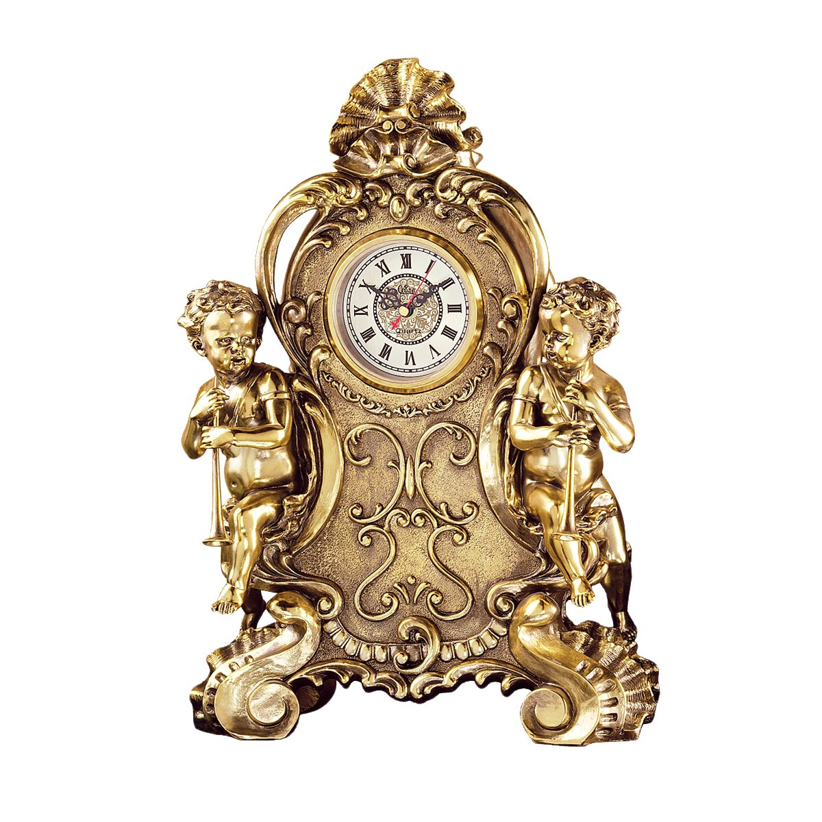 Design Toscano KY5025 Orologio con Cherubini Saint Remy, Oro, 18x33x48.5 cm