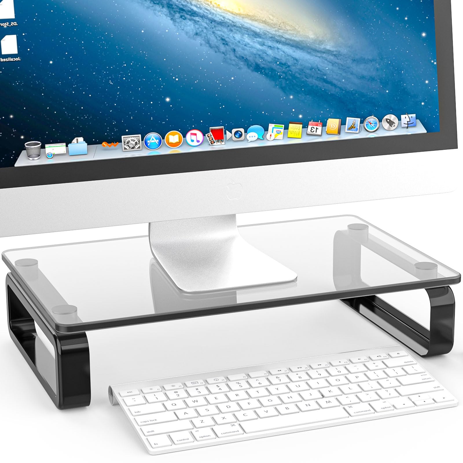 Hemudu Supporto Monitor Scrivania Altezza Regolabile (Nero)