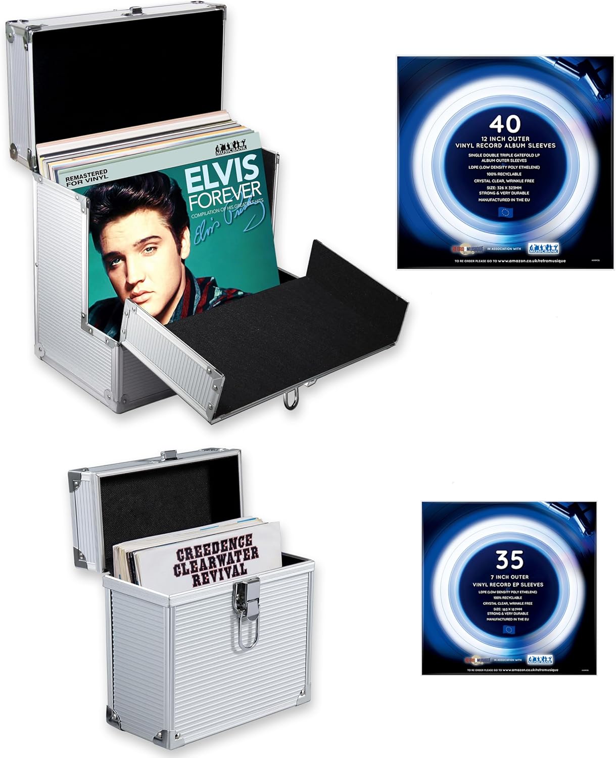 Retro musique Custodia Alluminio per Dischi Vinile 30,5cm - immagine 1