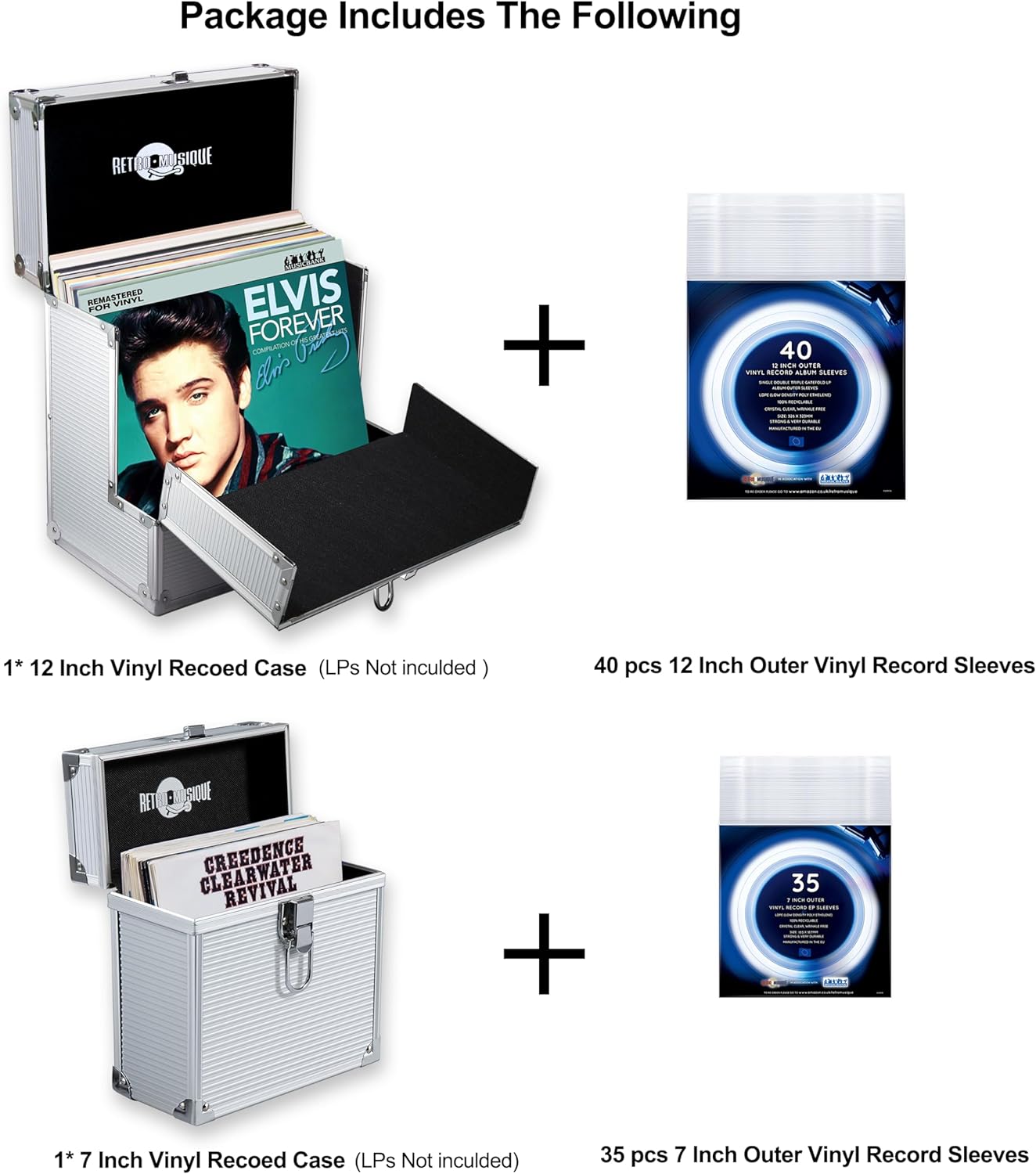 Retro musique Custodia Alluminio per Dischi Vinile 30,5cm - immagine 2