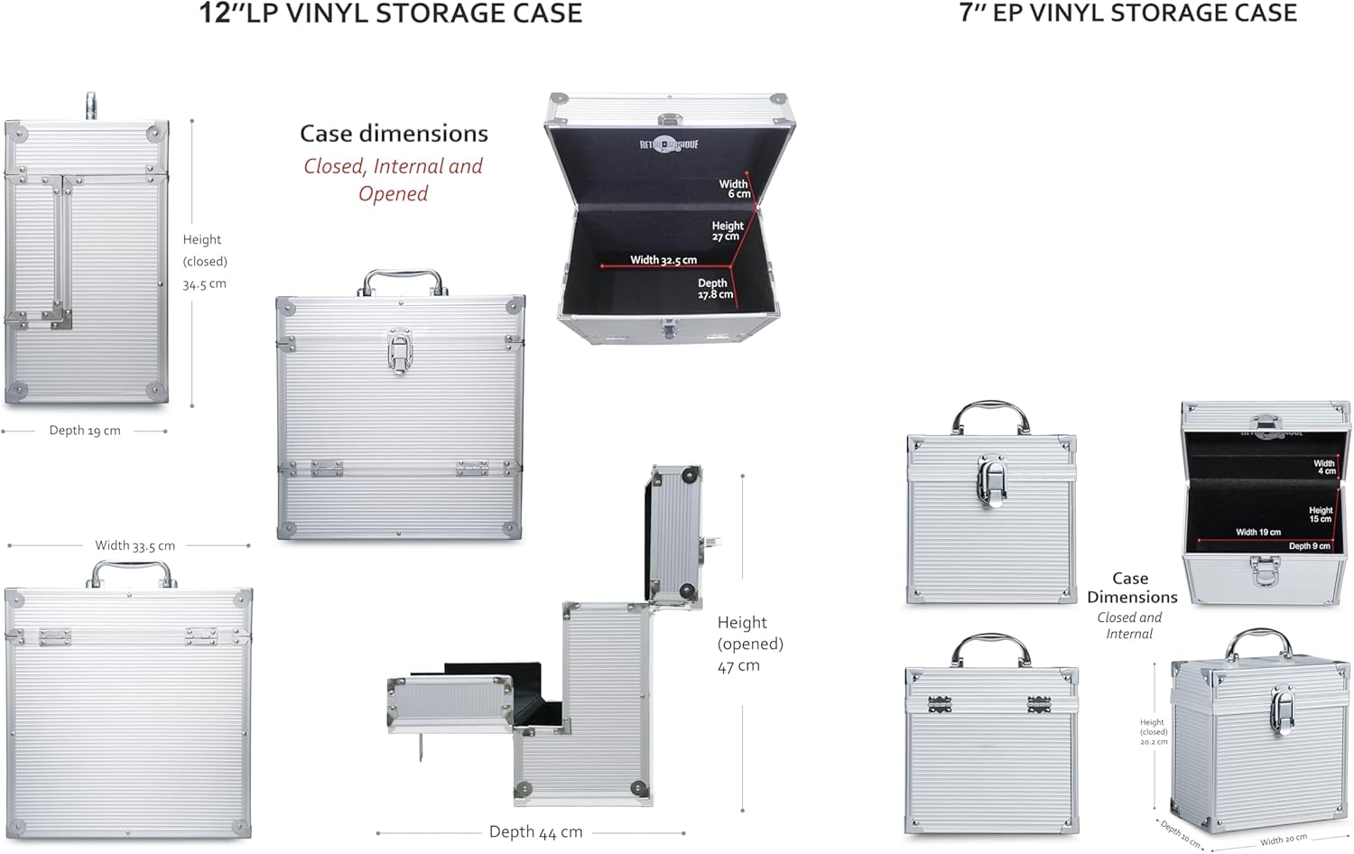 Retro musique Custodia Alluminio per Dischi Vinile 30,5cm - immagine 5