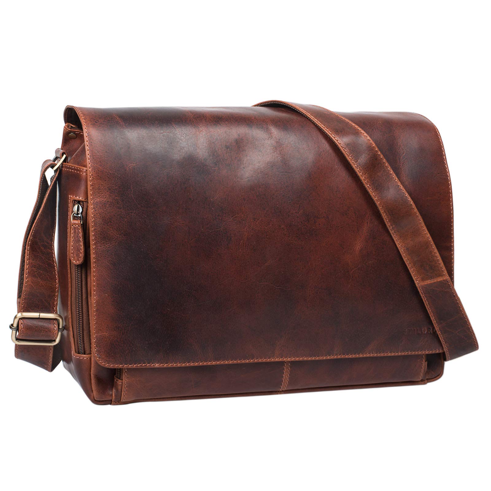 STILORD 'Tom' Borsa Messenger Vintage in Pelle A4