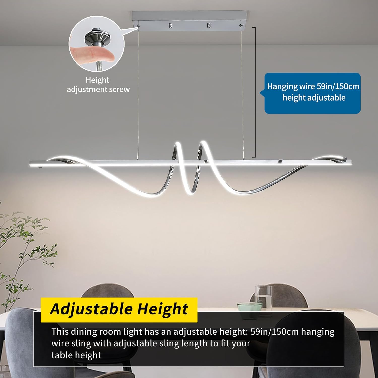 Mikeru Illuminazione a Sospensione a Spirale 120cm - immagine 5