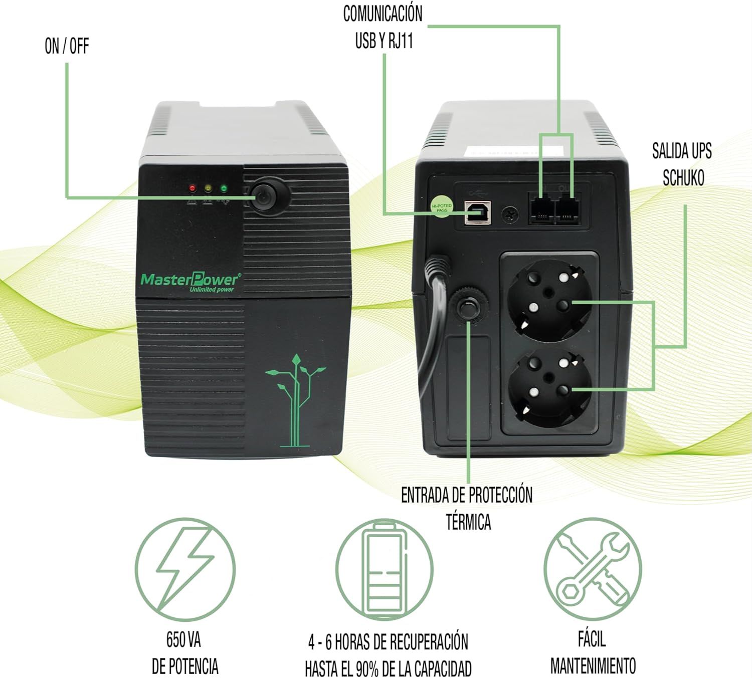 Master Power - Gruppo di Continuità UPS 650 VA - immagine 4