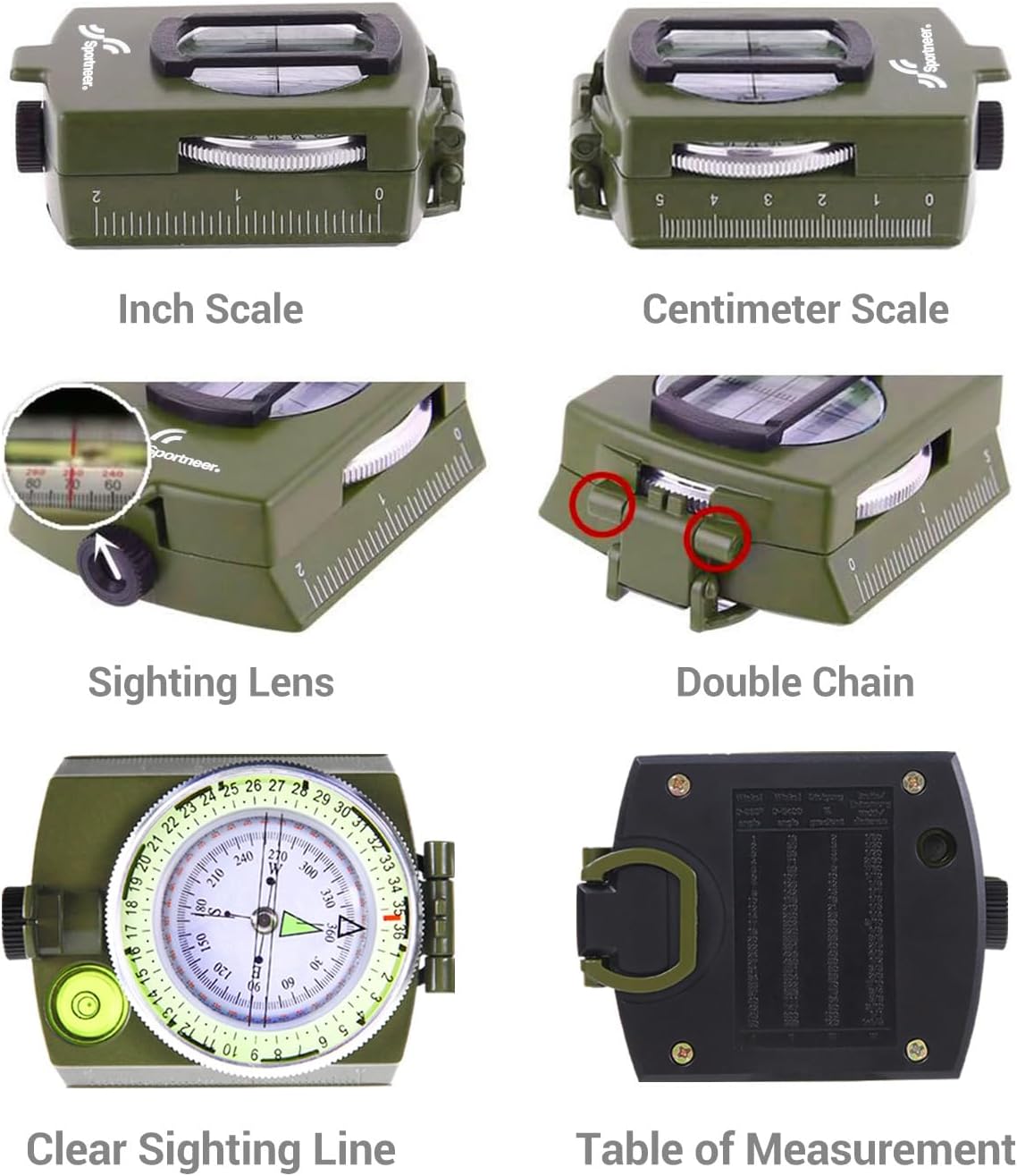 Sportneer Compasso Militare da Marcia Professionale - immagine 2