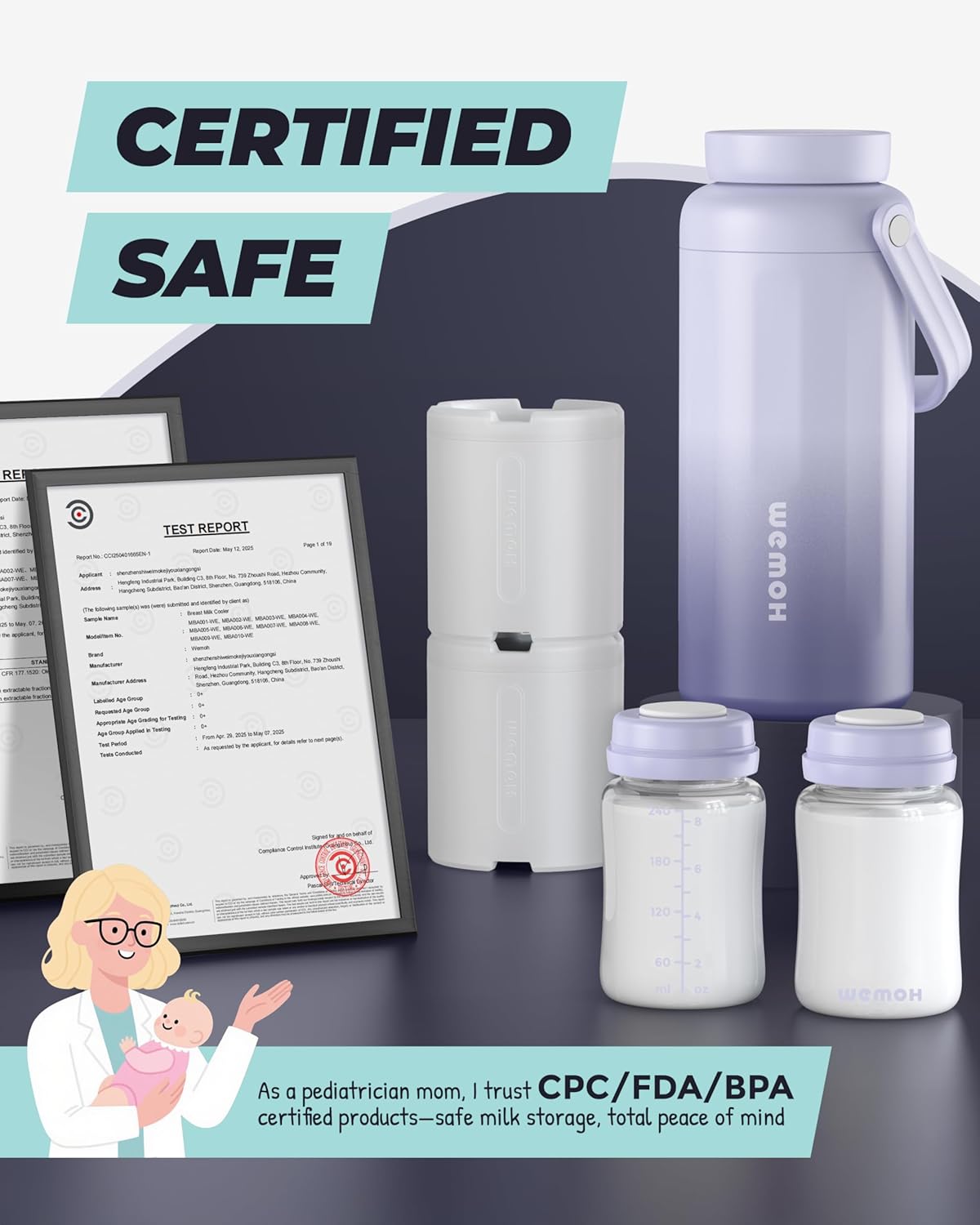 Raffreddatore portatile per latte materno per esterni, verde (Viola) - immagine 5