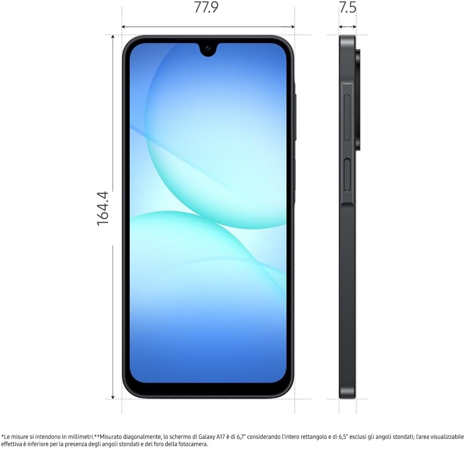 Samsung Galaxy A17 5G - Smartphone 4GB RAM 128GB, Black - immagine 3