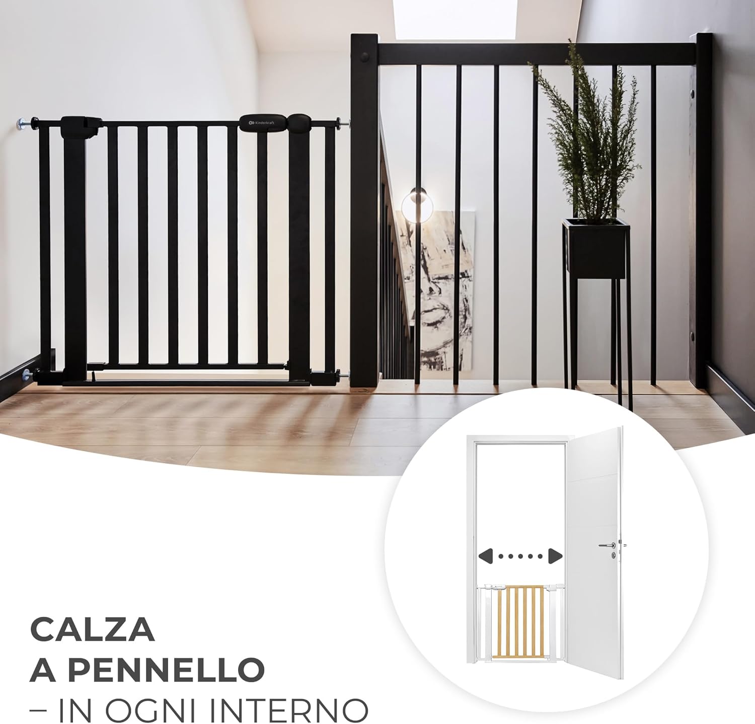 Kinderkraft LOCK&GO Cancelletto di Sicurezza 75-103 cm - immagine 3