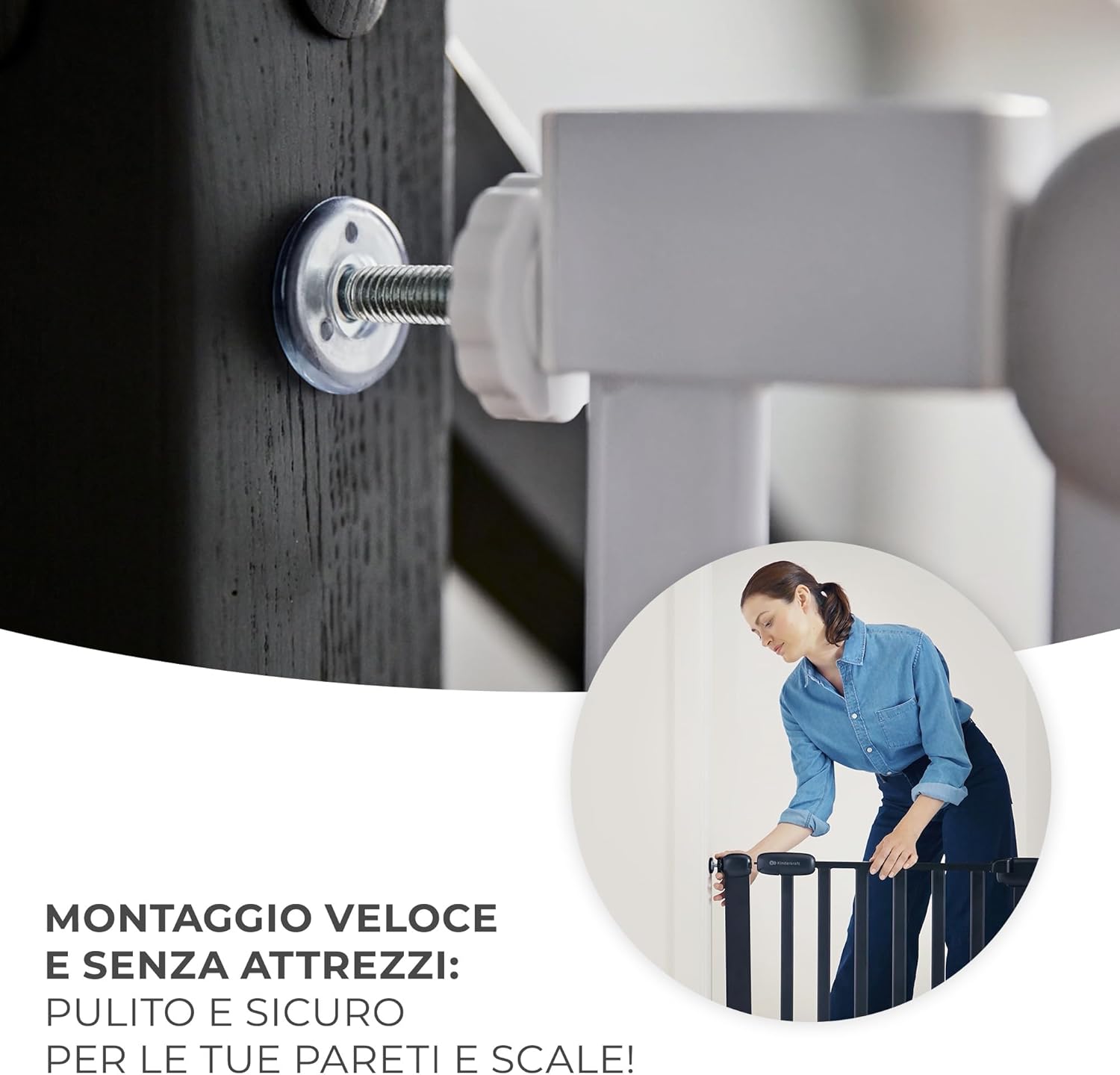 Kinderkraft LOCK&GO Cancelletto di Sicurezza 75-103 cm - immagine 6