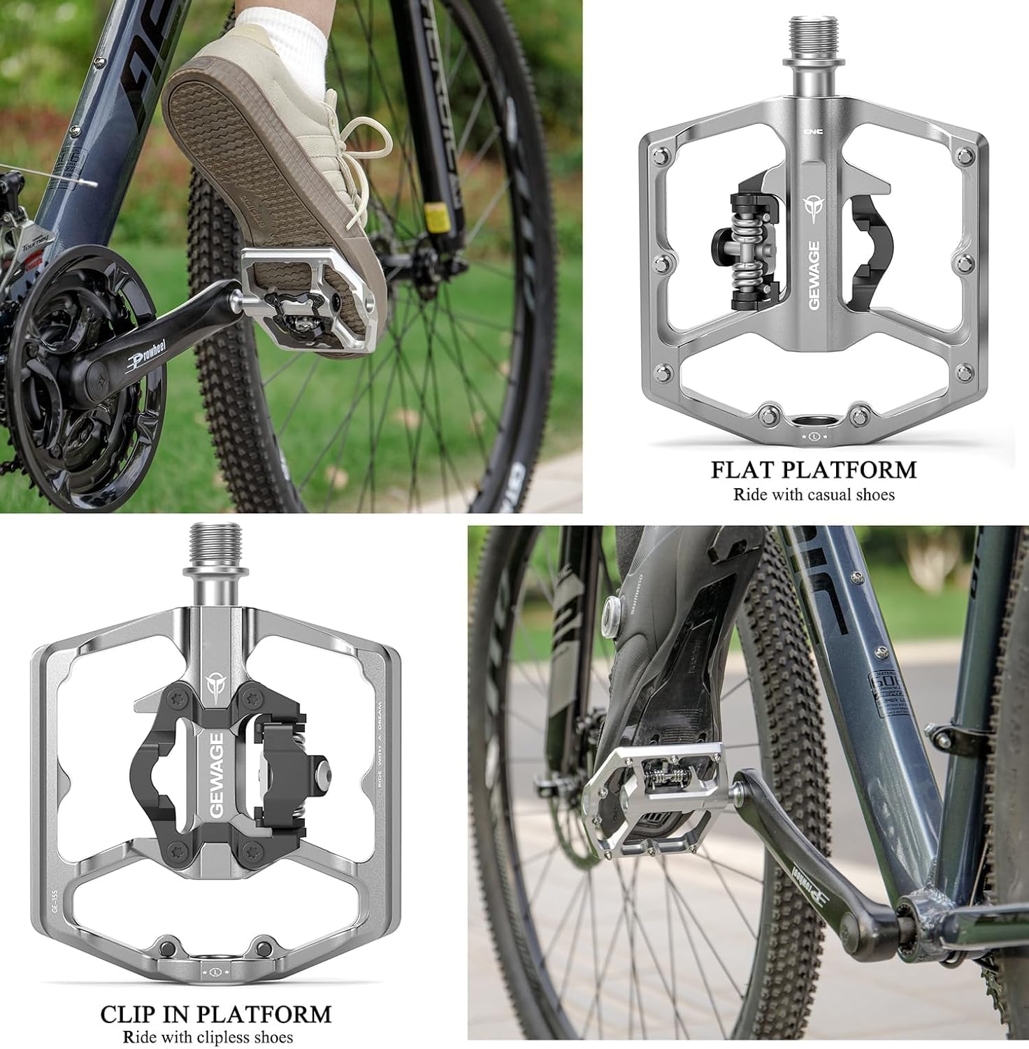 Gewage Pedali Mountain Bike Doppia Funzione SPD - immagine 2