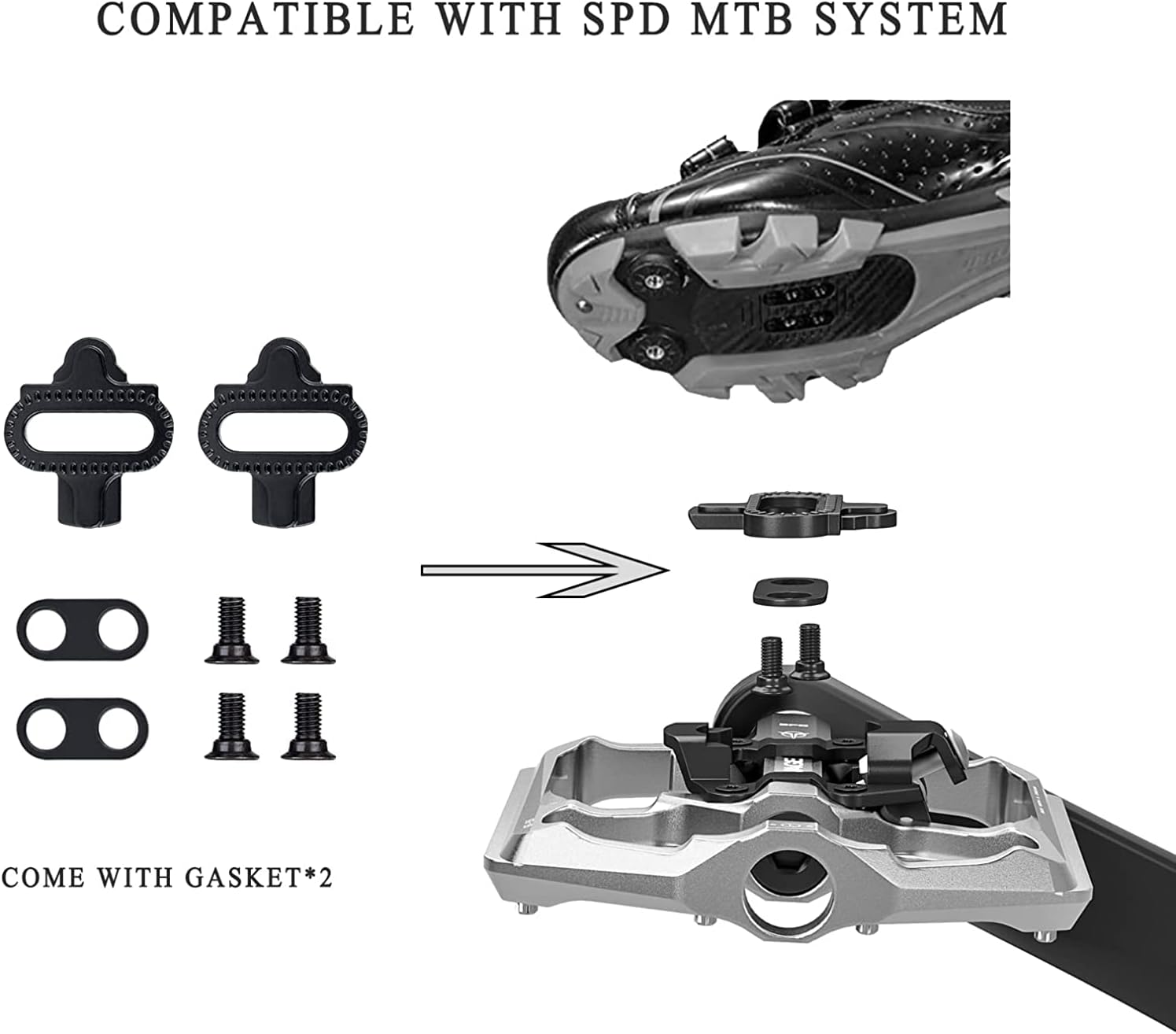 Gewage Pedali Mountain Bike Doppia Funzione SPD - immagine 3