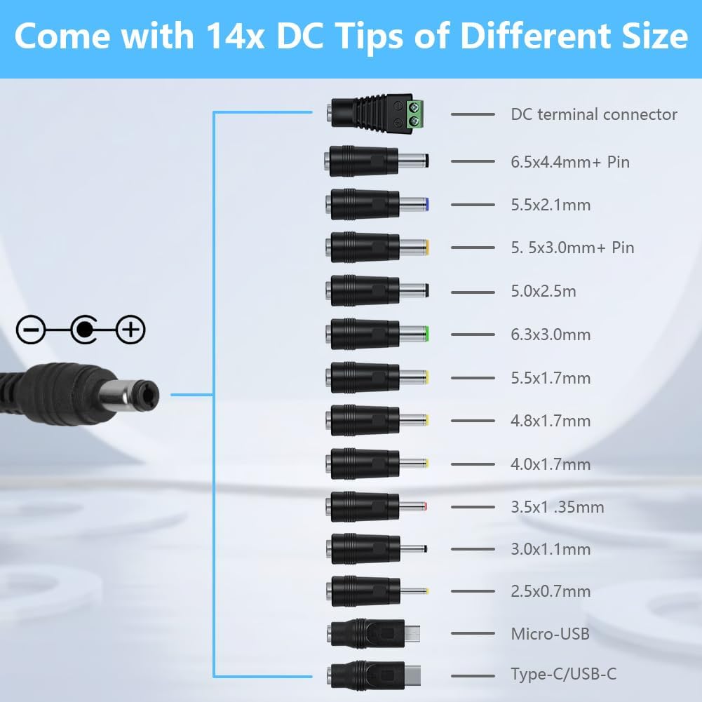 Axfee Adattatore Alimentazione DC Universale 72W - immagine 4