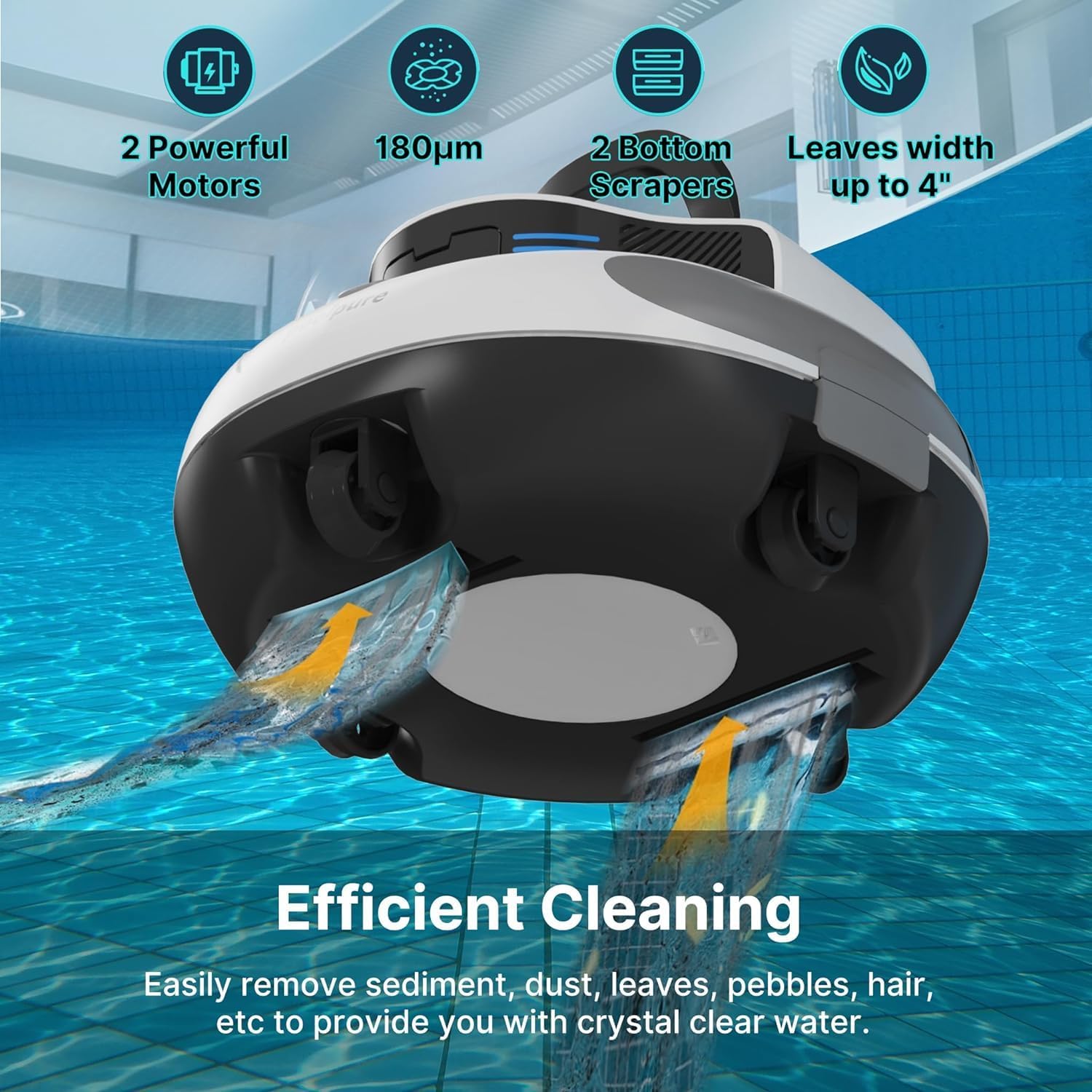 POOLPURE Robot Pulitore Piscina Doppio Motore - immagine 2
