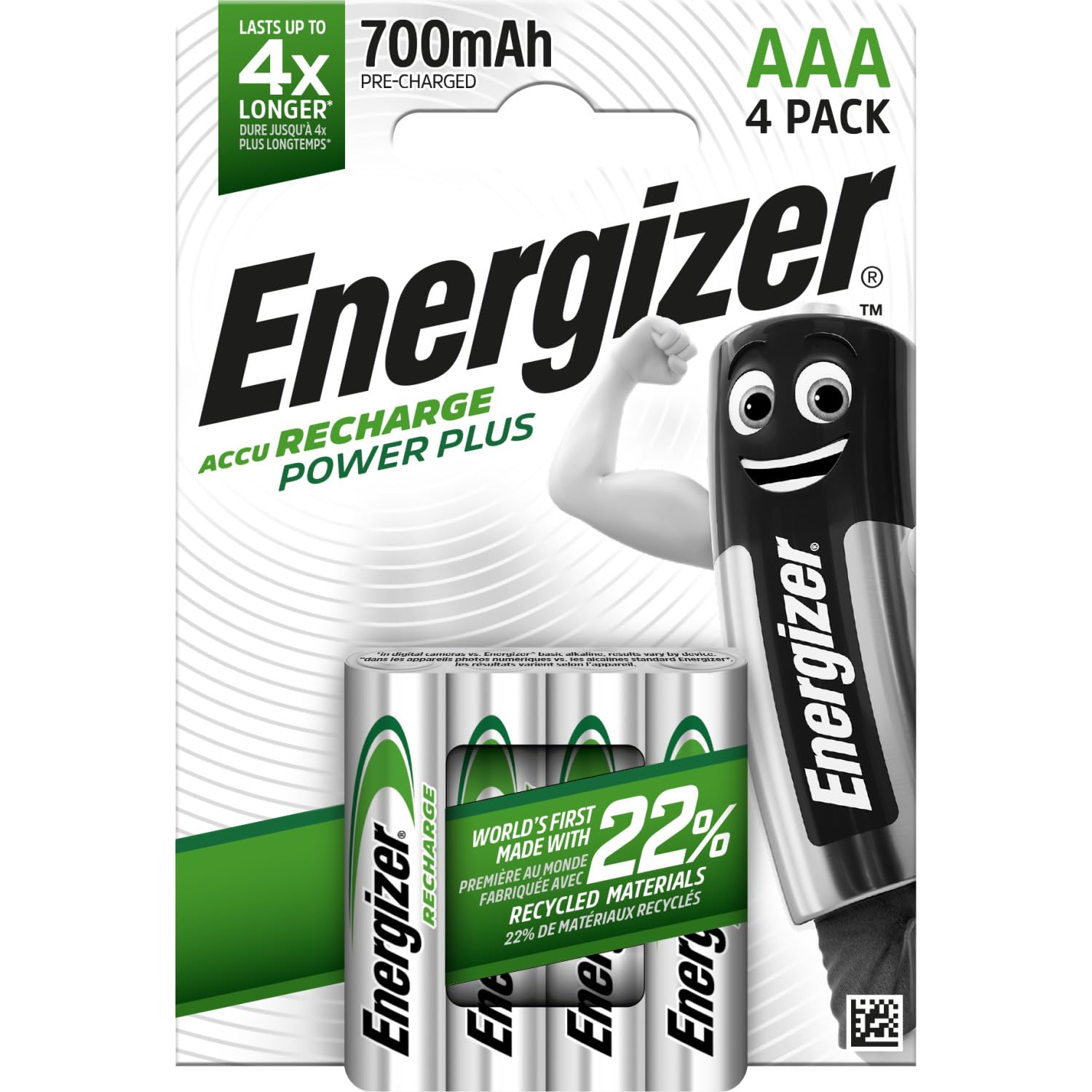 Energizer Recharge Power Plus - Batterie Ricaricabili AAA (4 pz)