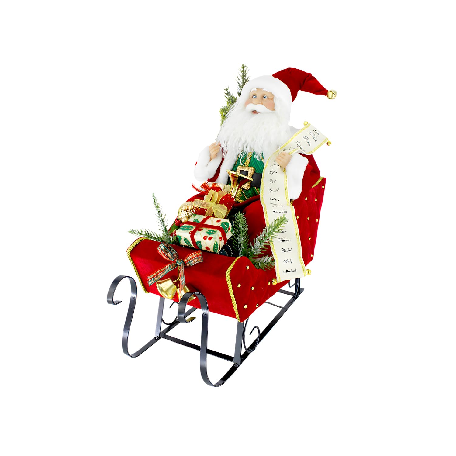 wintem Babbo Natale su Slitta con Regali 38x38x40cm