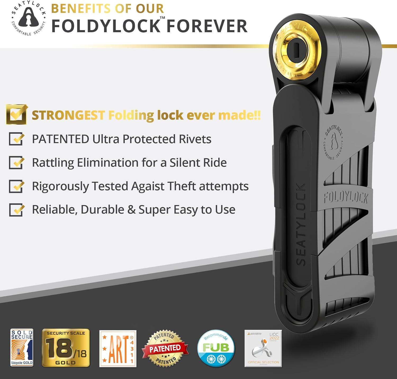 FoldyLock Forever - Lucchetto Pieghevole Alta Sicurezza 90cm - immagine 2