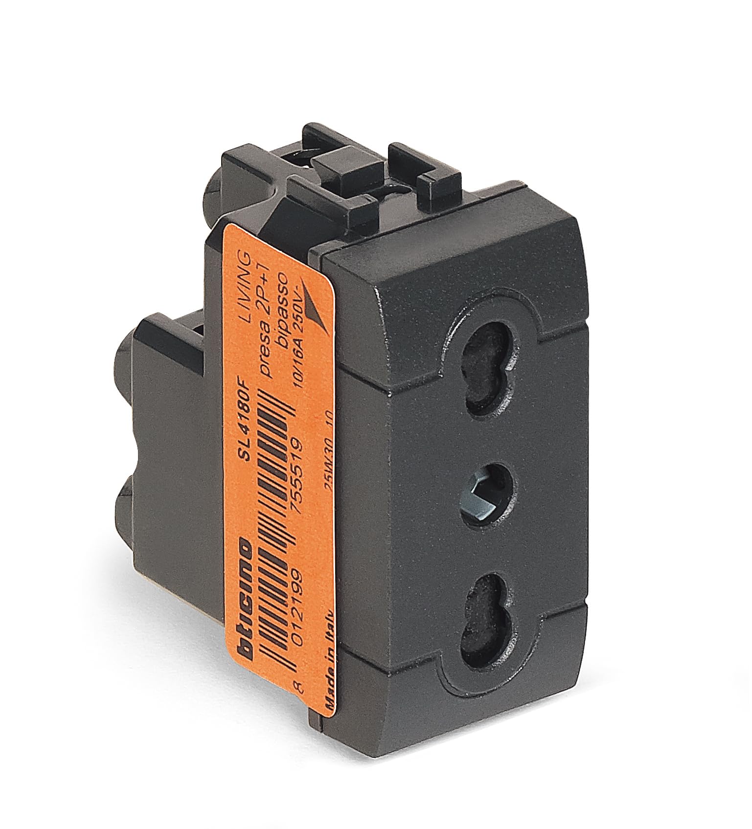 Bticino SL4180F Presa Bipasso Livinglight, Nero