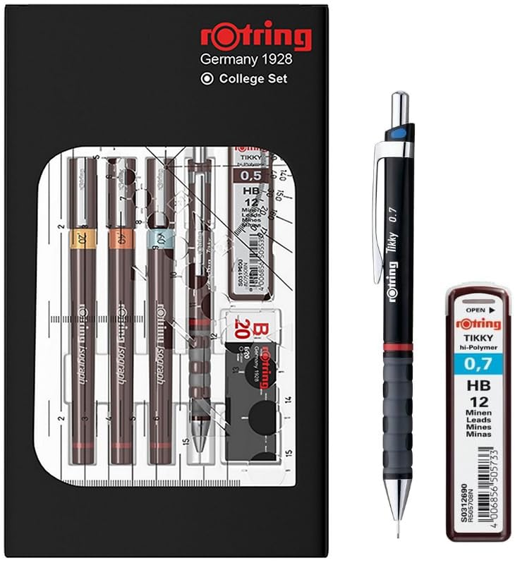 Rotring Isograph S0699390 - Set Penne e Matite Tecniche