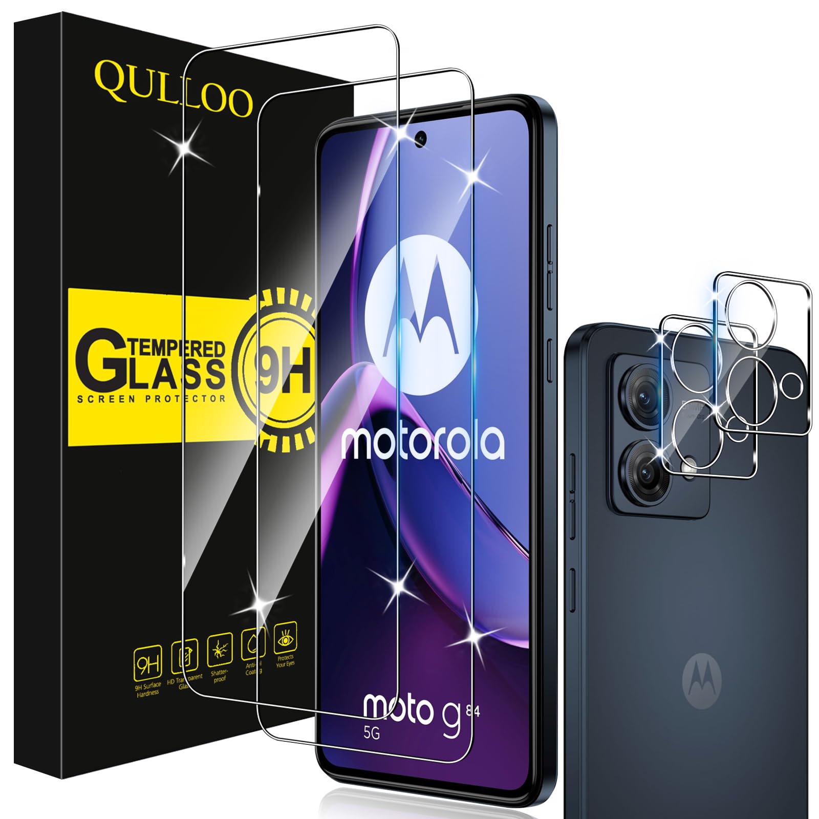 Qulloo Pellicola Vetro Temperato per Motorola Moto G84 5G