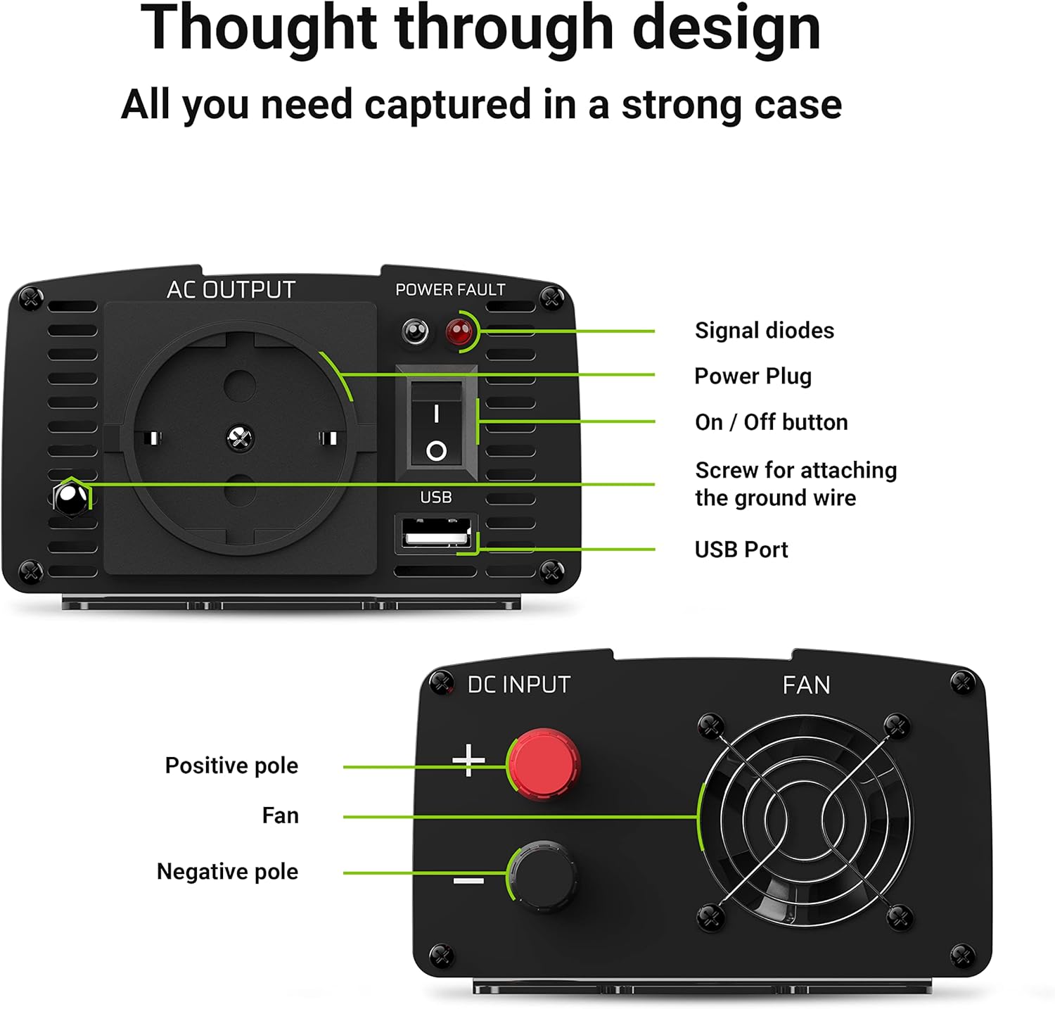 Green Cell® Inverter 300W/600W 24V 220V Onda Modificata - immagine 7