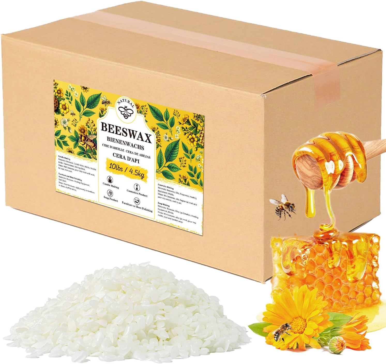 Cera D'api Bianca Biologica 4.5KG - immagine 1