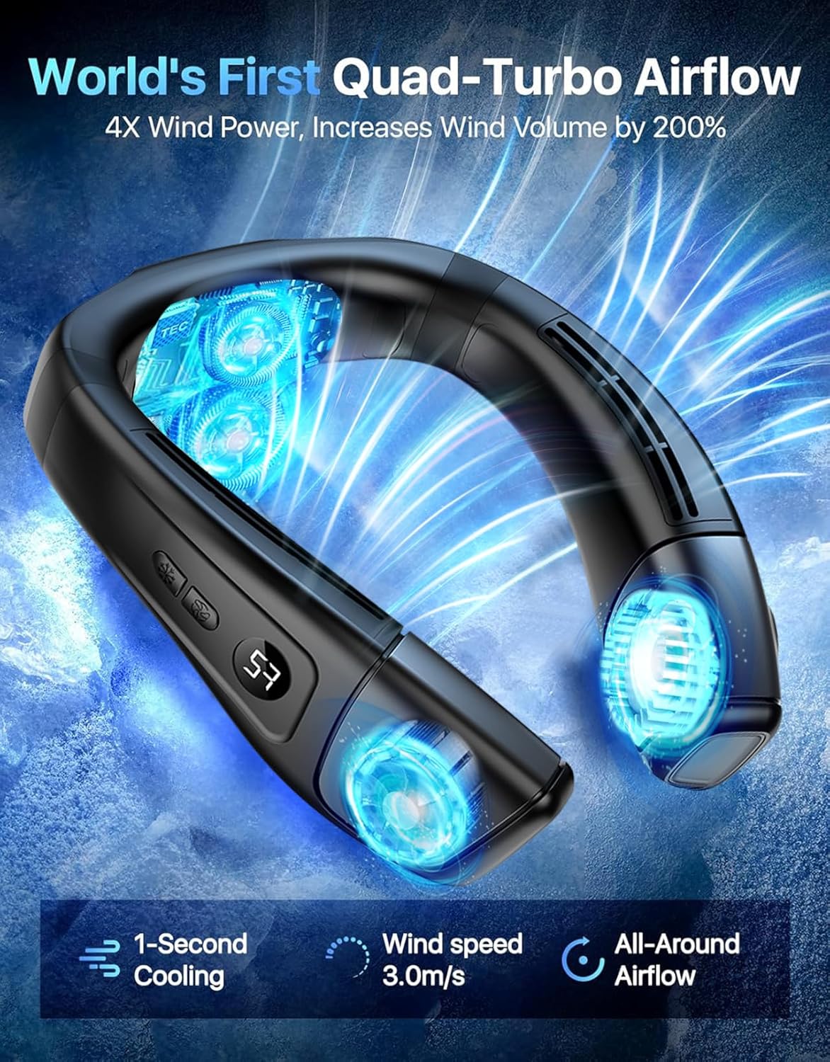 Ventilatore da Collo Portatile con Piastra di Raffreddamento - immagine 4