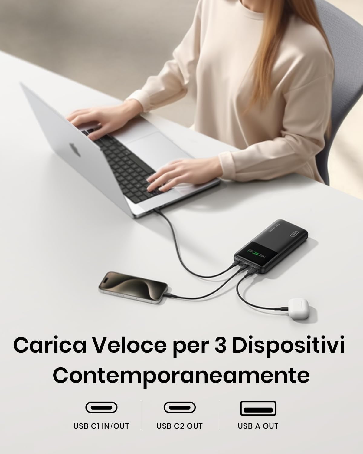 Iniu Power Bank 27000mAh 140W Ricarica Rapida - immagine 5