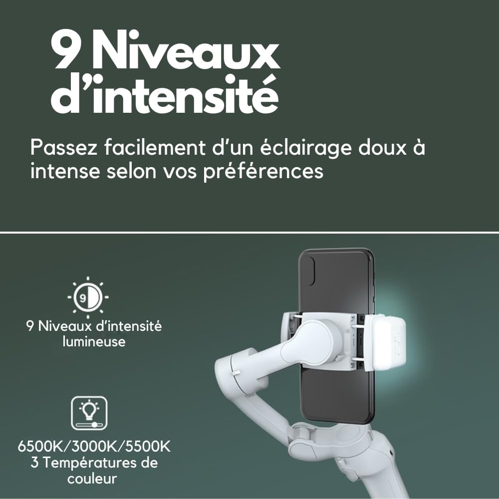 Stabilizzatore Smartphone 3 Assi con Treppiede e Microfono - immagine 5