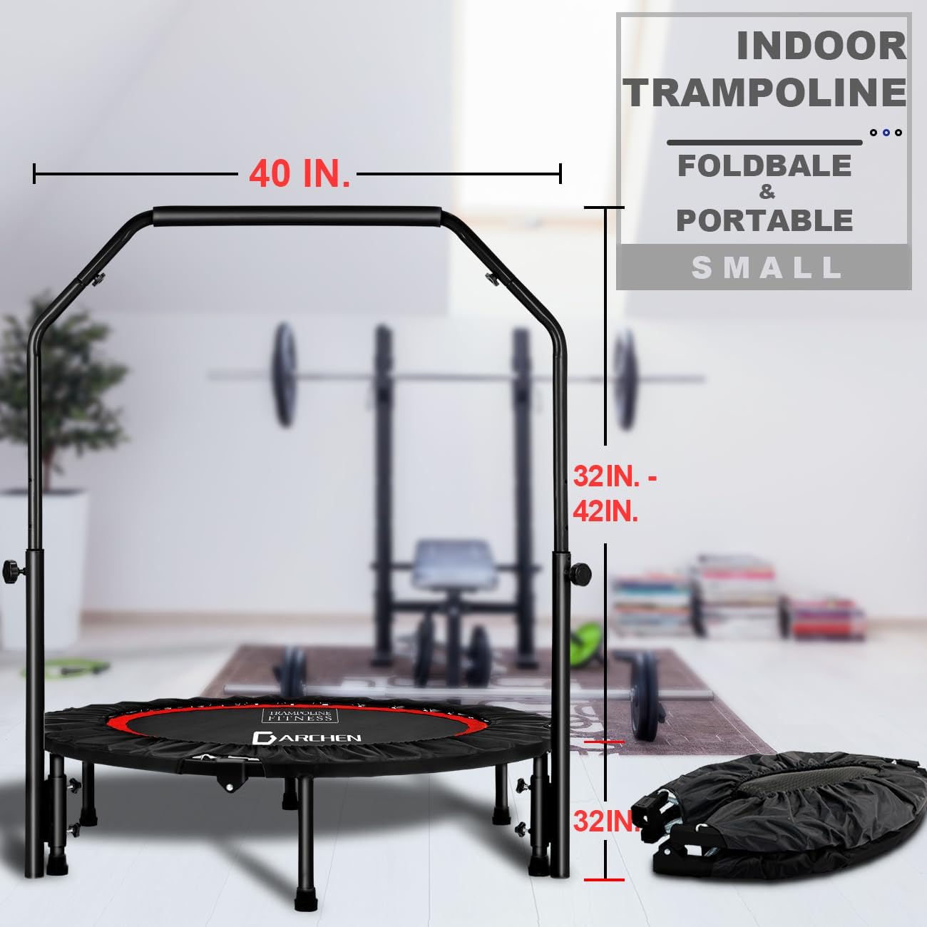 Darchen Mini Trampolino Rebounder 200kg per Adulti - immagine 6