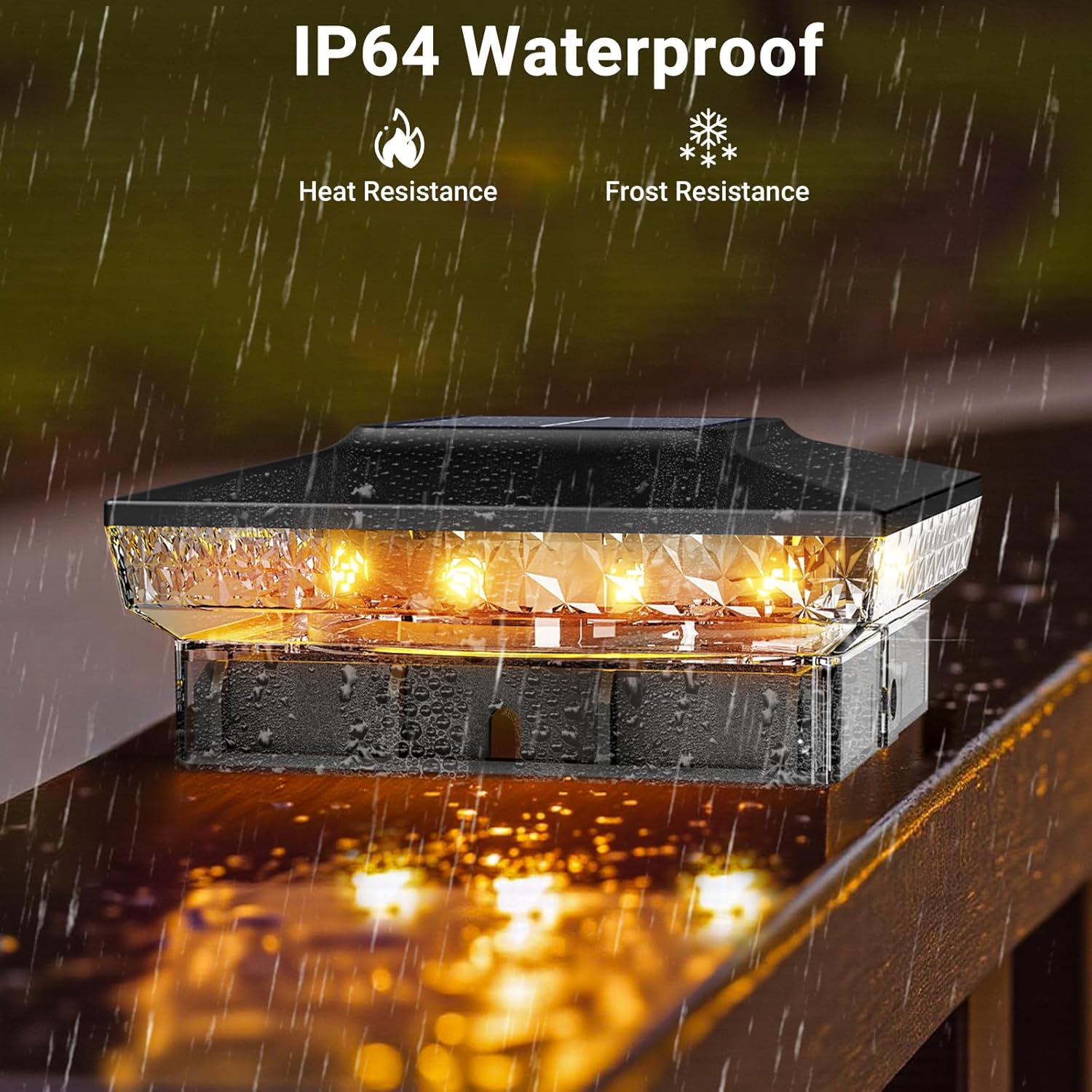 Btfarm 4 Pezzi Luce Solare Pilastro Giardino - immagine 4