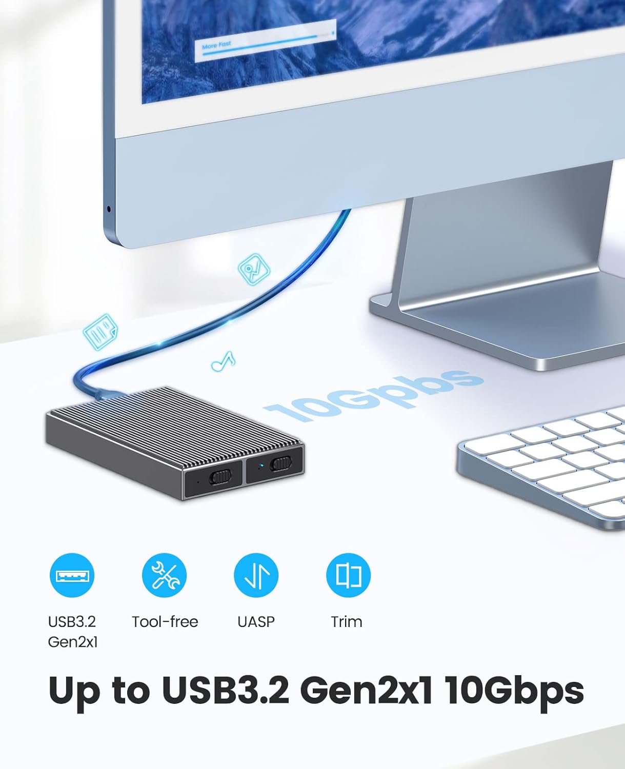 Orico Case SSD M.2 SATA/NVMe USB-C 6Gbps - immagine 2