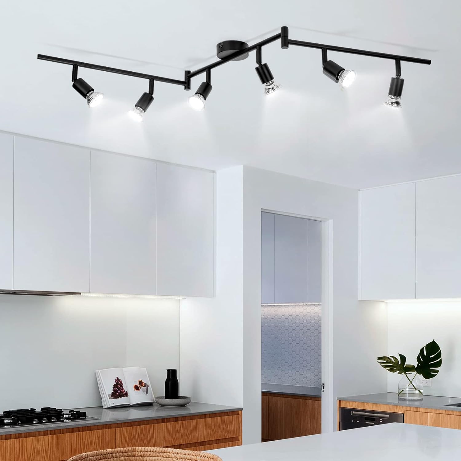 Wowatt Faretti LED da Soffitto Orientabili 6 Luci GU10, Nero - immagine 9