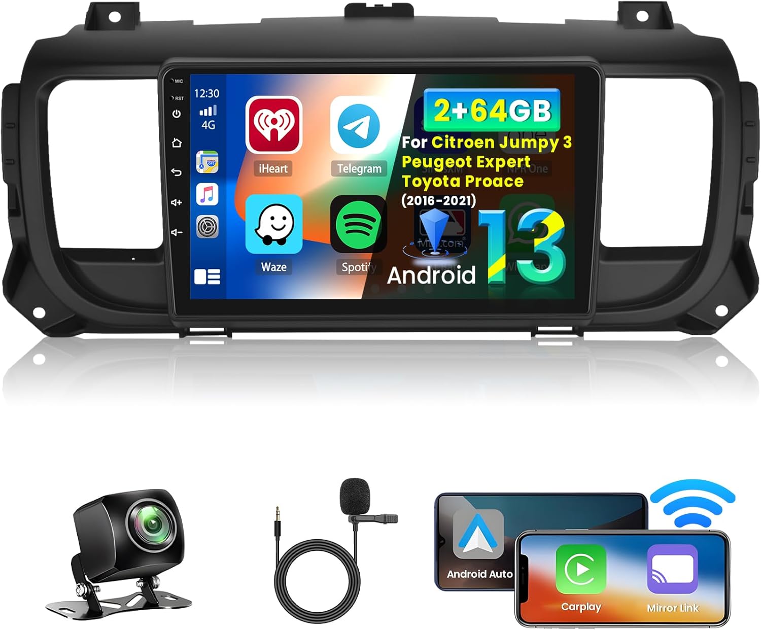 Inefala Autoradio Android per Citroen Jumpy 3/Peugeot Expert - immagine 1