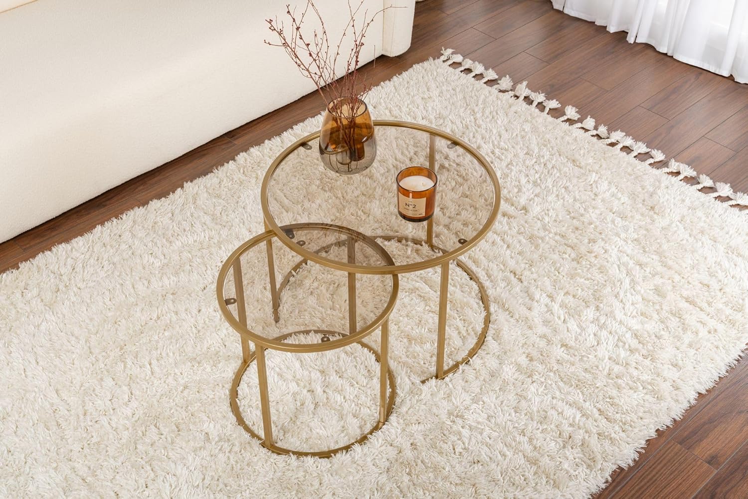 Hanah Home Elegant Coffee Table Set (2 pezzi), Oro e Bronzo - immagine 4
